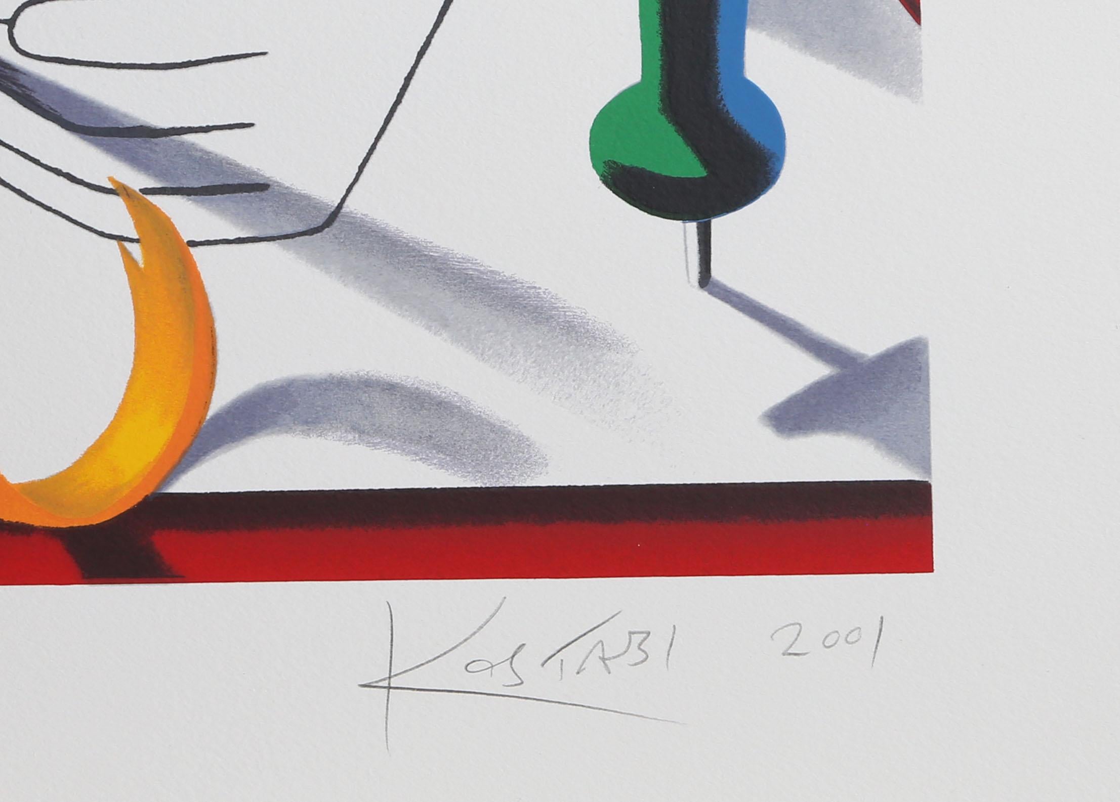Cuidado con el hacha Eugene, serigrafía surrealista de Mark Kostabi en venta 3