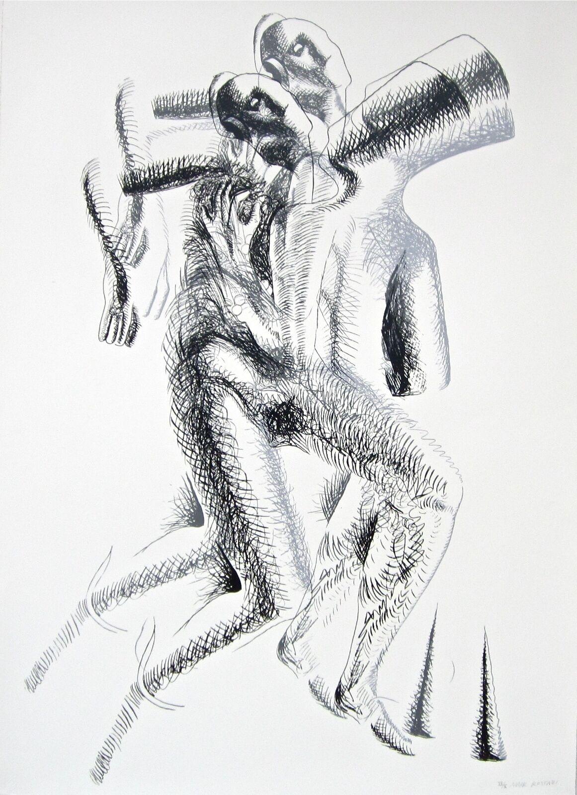 Artista: Mark Kostabi (1960)
Título: Por los pelos
Año: 1986
Edición: 9/10, 40 números arábigos, 10 números romanos, más pruebas.
Medio: Serigrafía sobre papel Arches
Tamaño: 40,5 x 30,25 pulgadas
Estado: Bueno
Inscripción: Firmada y numerada por el
