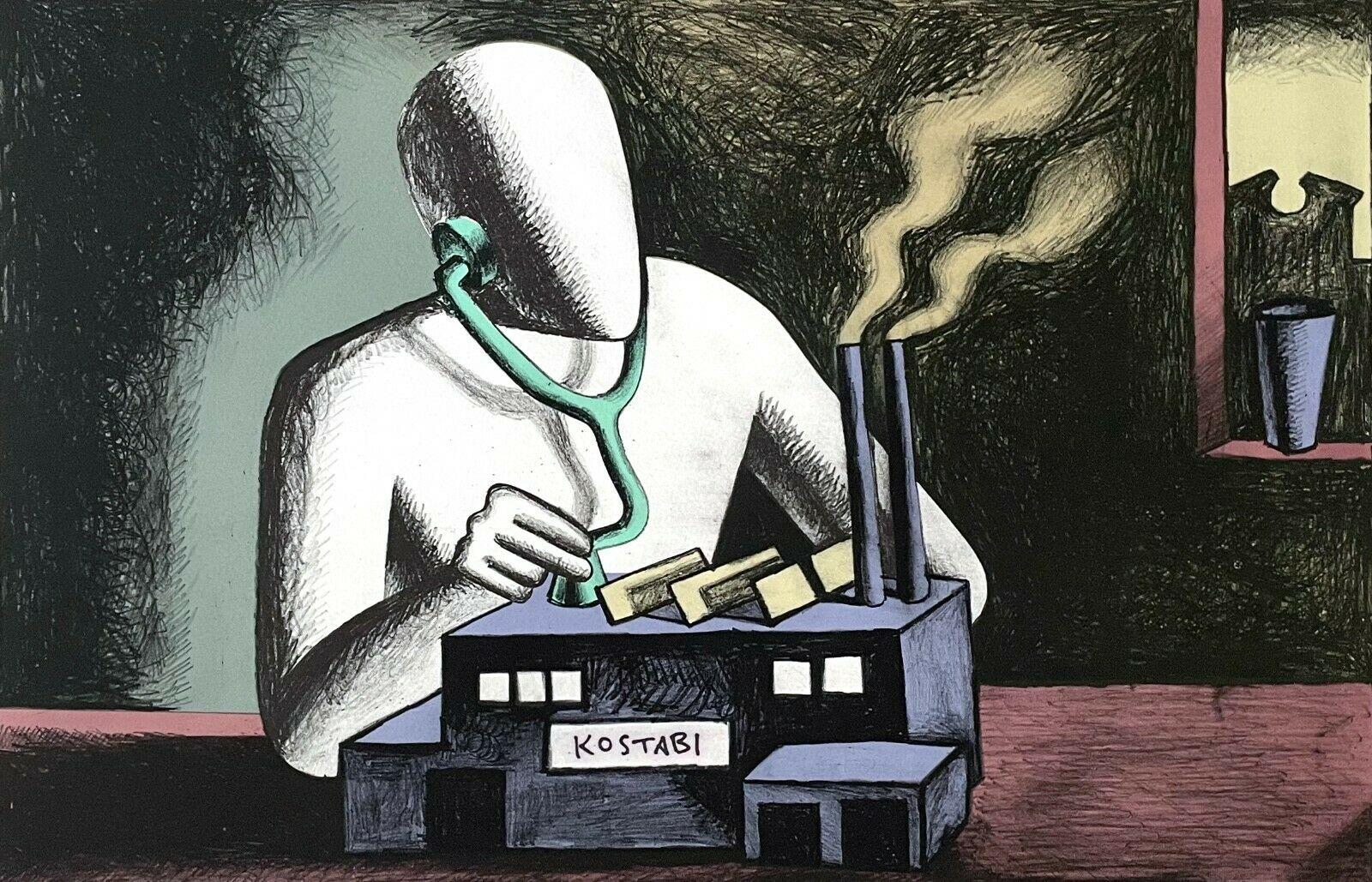 Artista: Mark Kostabi (1960)
Título: Fábrica
Año: 1985
Edición: 45/100, más pruebas.
Medio: Litografía sobre papel Arches
Tamaño: 22,25 x 30 pulgadas
Estado: Bueno
Inscripción: Firmada y numerada por el artista.

MARK KOSTABI (1960- ) Nacido en