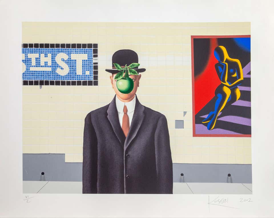 Going Places, Surrealist Screenprint by Mark Kostabi