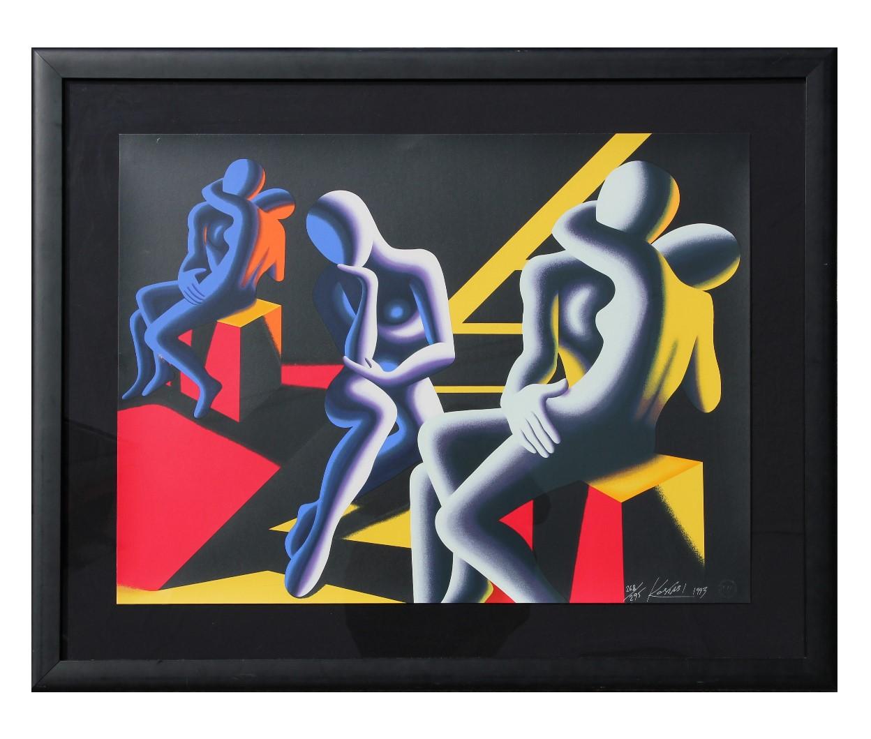 Mark Kostabi Figurative Print - "Languor of Love" Contemporary Figurative Screen Print Edition 268 of 295