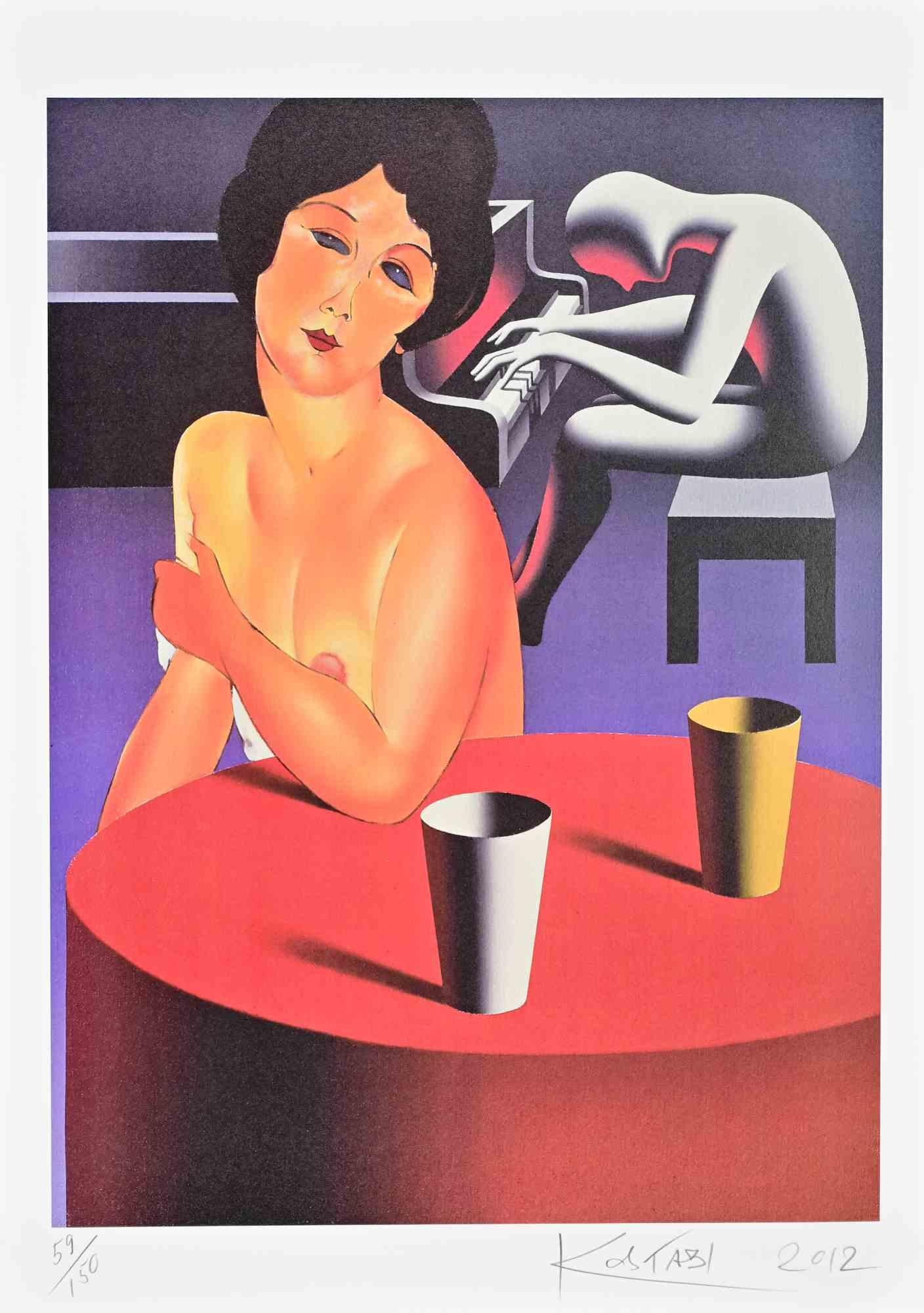 "Lush Life" is a lithograph realized by Mark Kostabi in 2012. The artwork is hand signed, numbered and dated. 

Edition of 150 prints.

Excellent condition.



Mark Kostabi (b. 1960) is an American artist. He studied drawing and painting at the