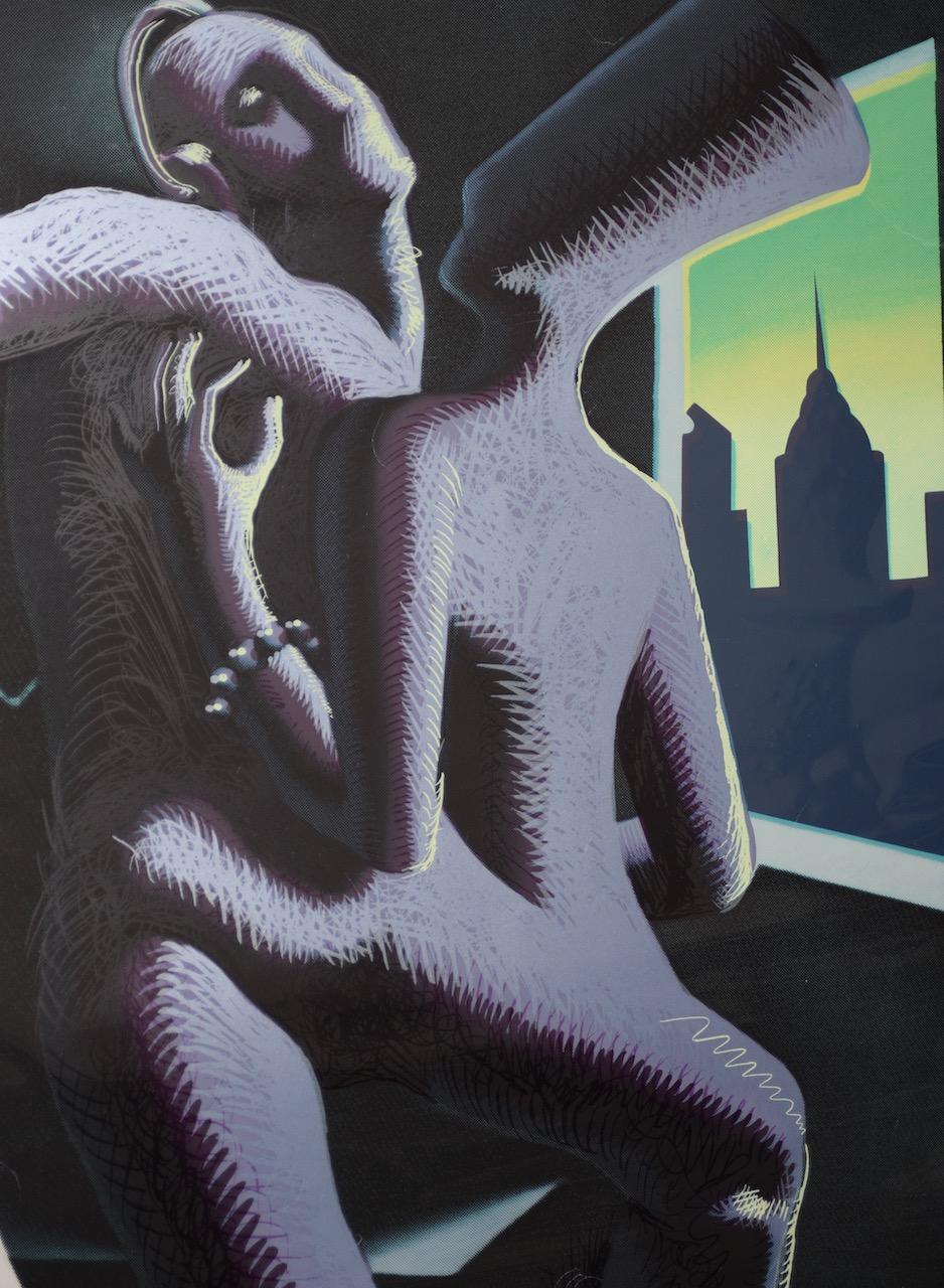 Sérigraphie originale de Mark Kostabi « Clos Call », vers 1986 en vente 2