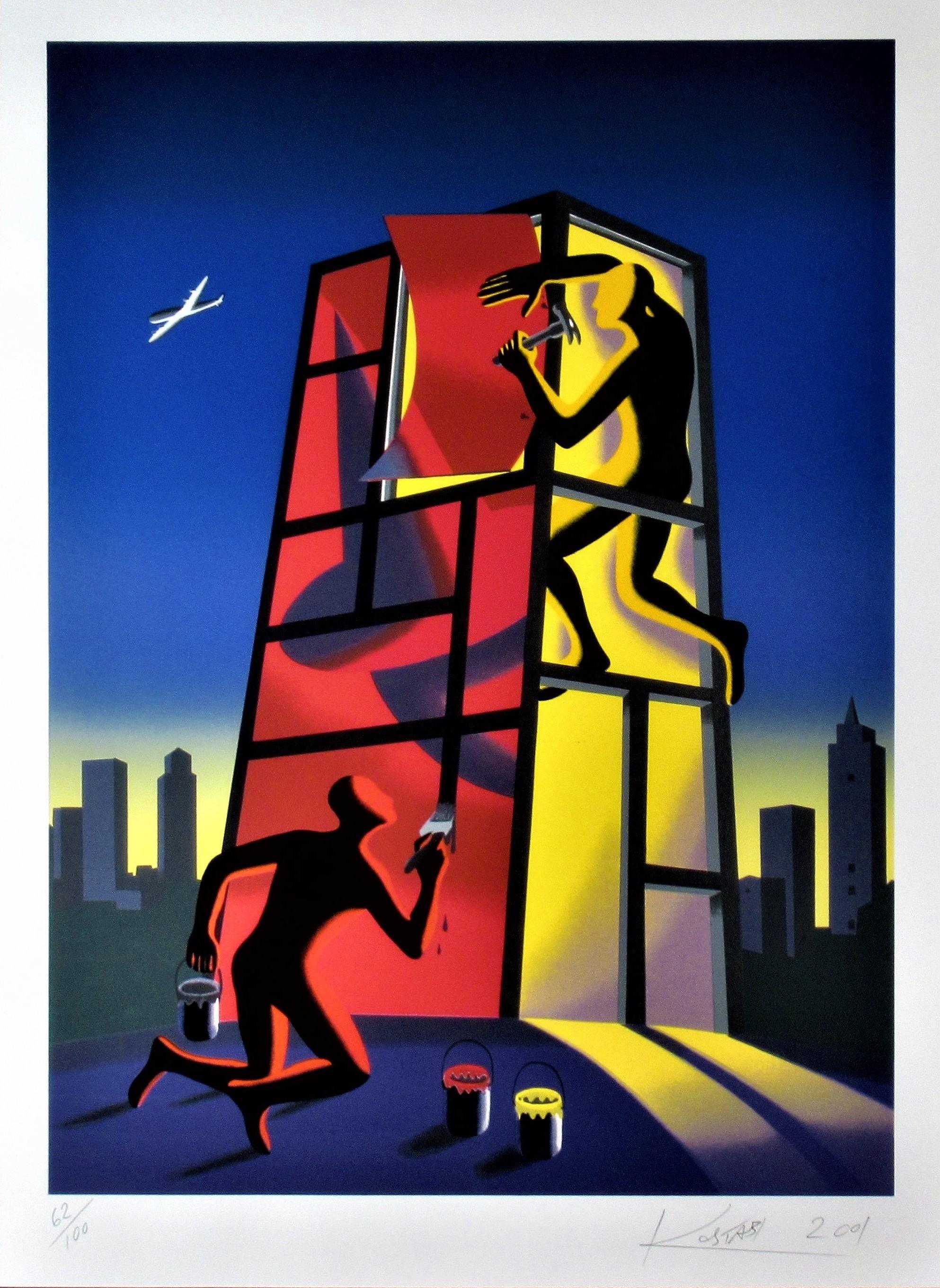 Panic in the Minefield - Print by Mark Kostabi