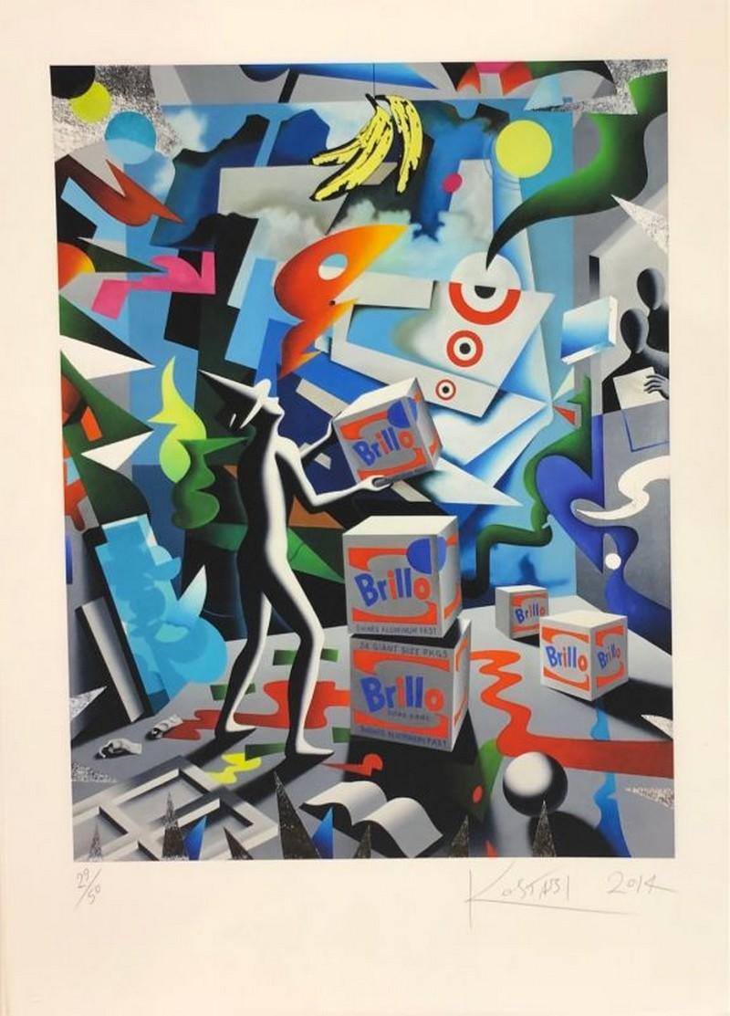 Mark Kostabi Landscape Print - Pop Quiz