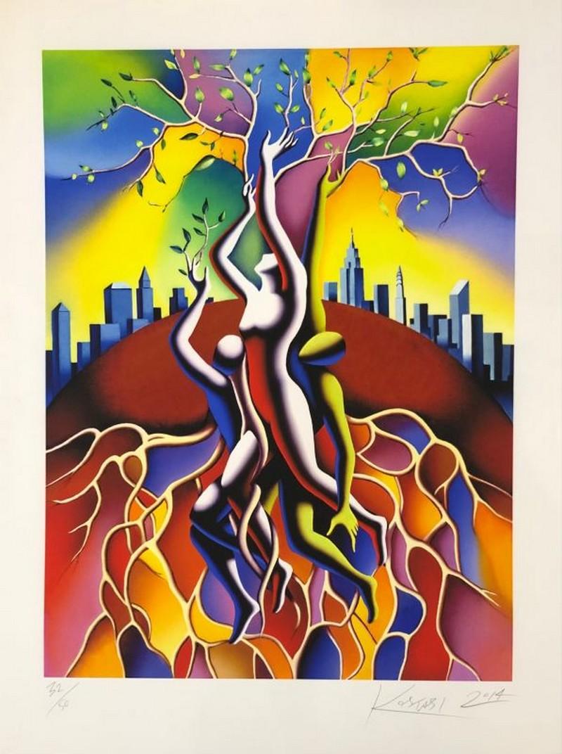 Mark Kostabi Figurative Print - Root For Trees