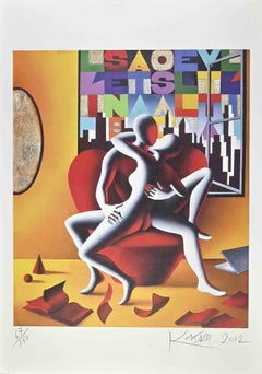 The Painter's Atelier - Lithograph by M. Kostabi - 2012