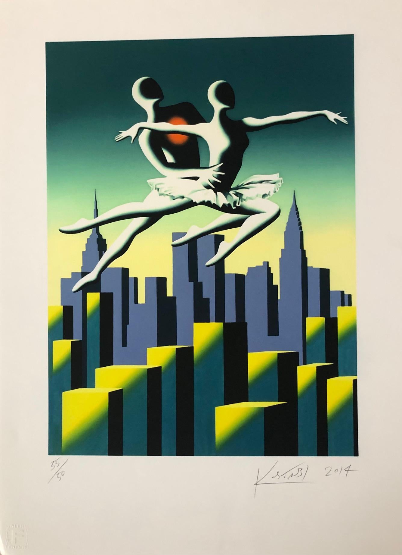 Mark Kostabi Abstract Print - Top Floor Terpsichore