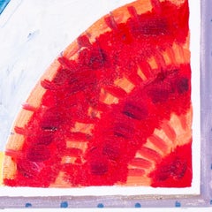 1986 British geometric oil painting by Mark Lancaster 'Circles'