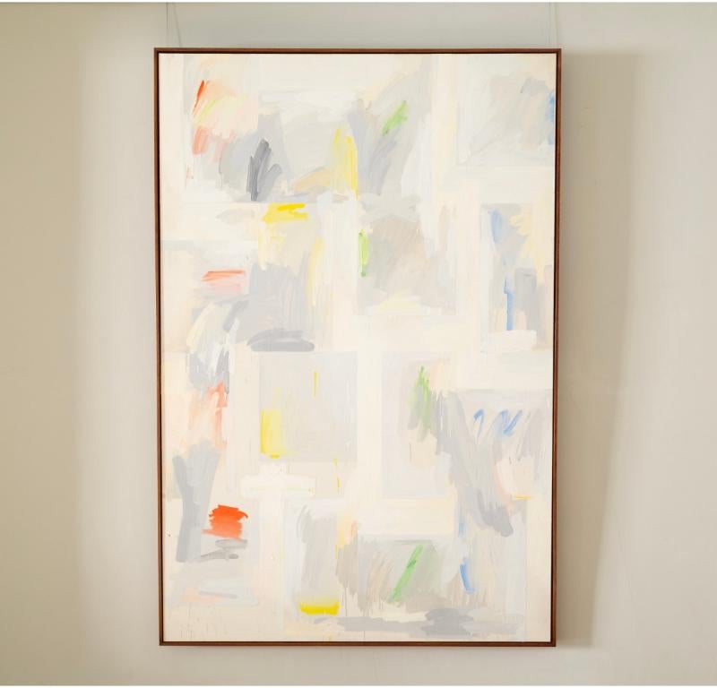 Weißes Gemälde, Öl auf Leinwand, Gemälde von Mark Lancaster, 1974 im Angebot 1