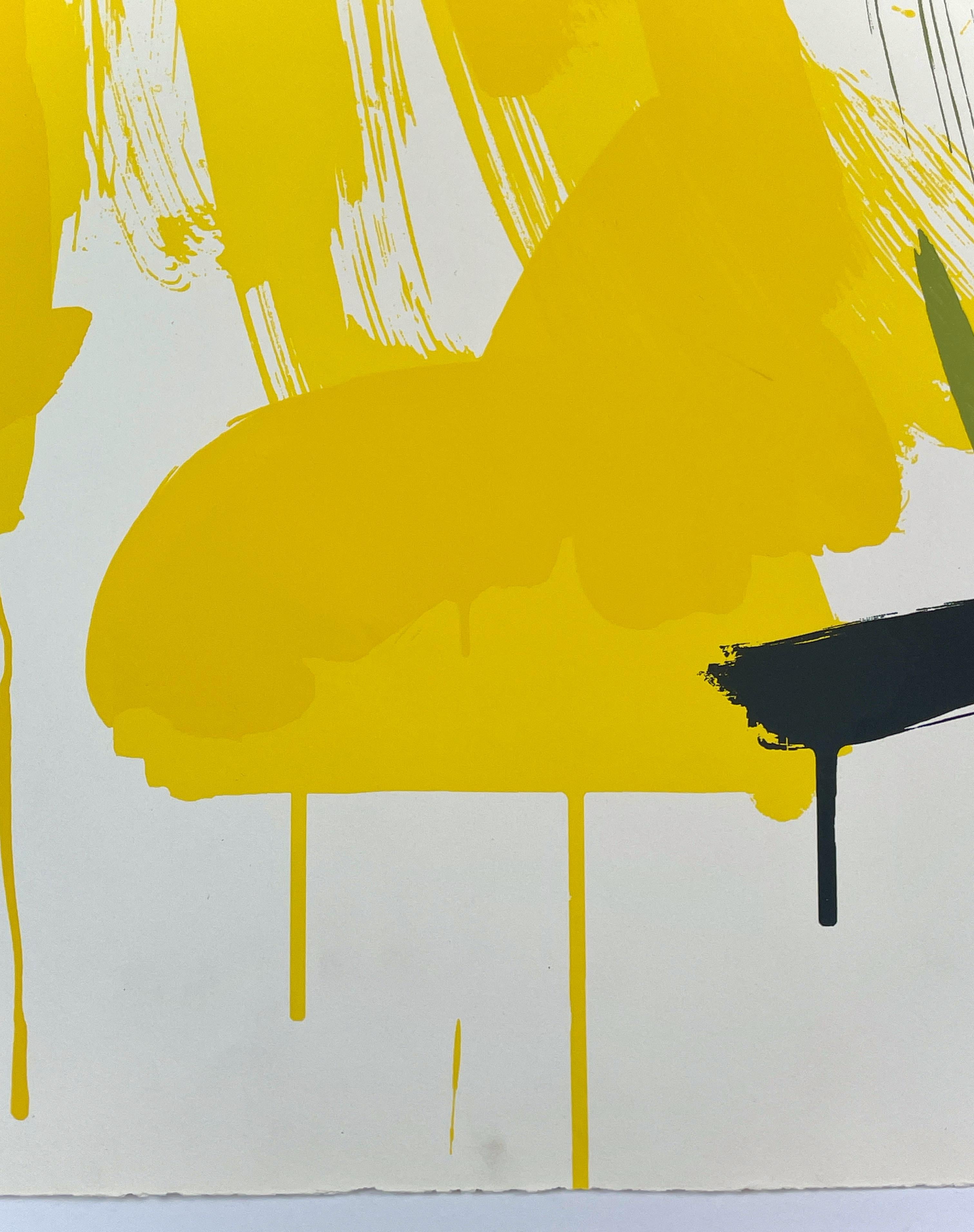 Peinture de graffiti pop art britannique jaune fluo et noir de Mark Lancaster, 1973 en vente 3