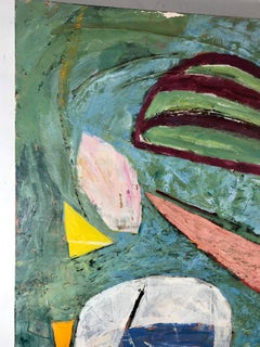 Mark Lavatelli "Walking on Air" 1998 Original Encaustic Abstract Painting