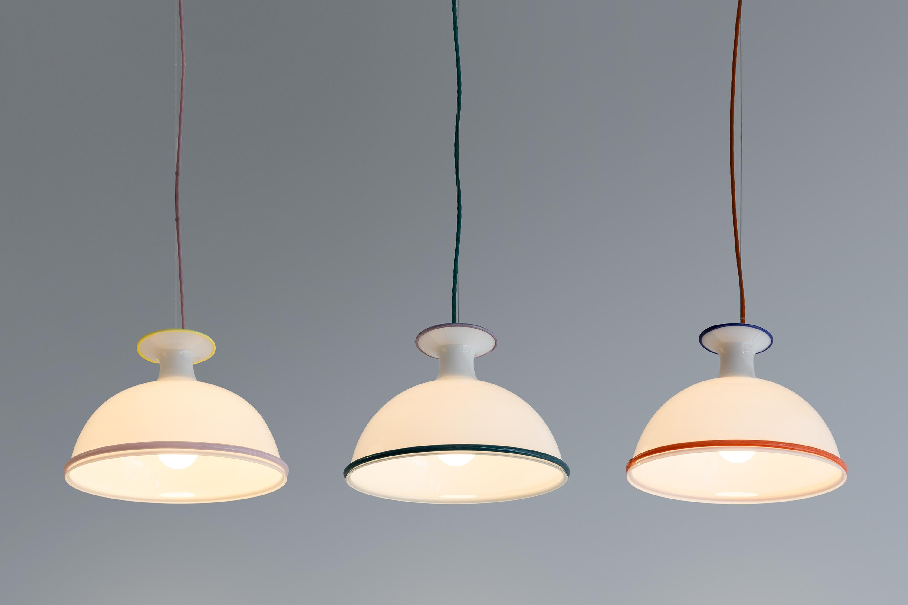 Italian Mark Light S1 Ø300 110/120V Opal Violet Green Established & Sons Martino Gamper For Sale