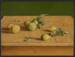 Still Life Painting 'Spanish Lemons' by Mark Lijftogt Hypperealist. Yellow
