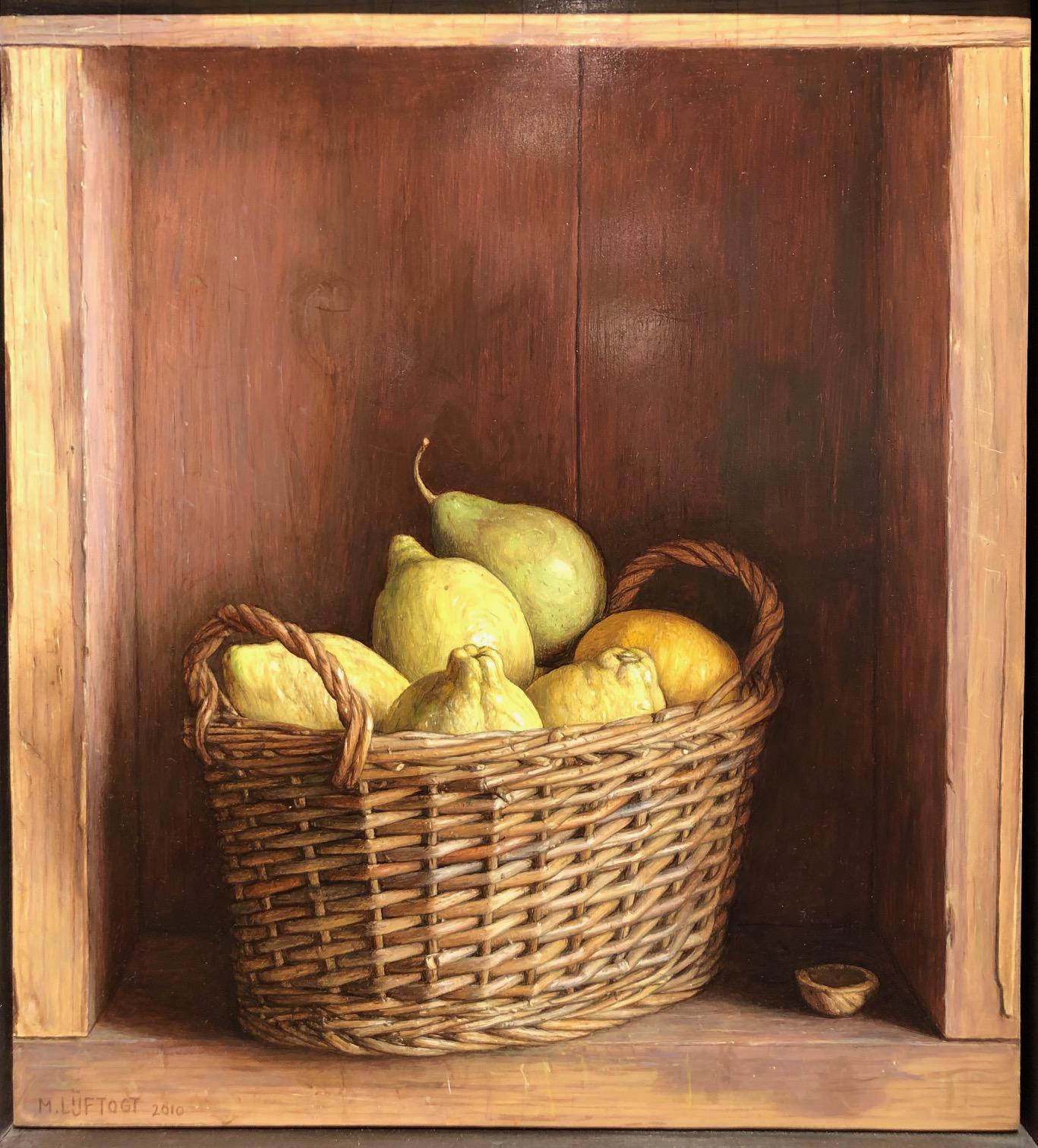 Contemporary Stillleben in einem Schrank 'Basket of Lemons' von Mark Lijftogt