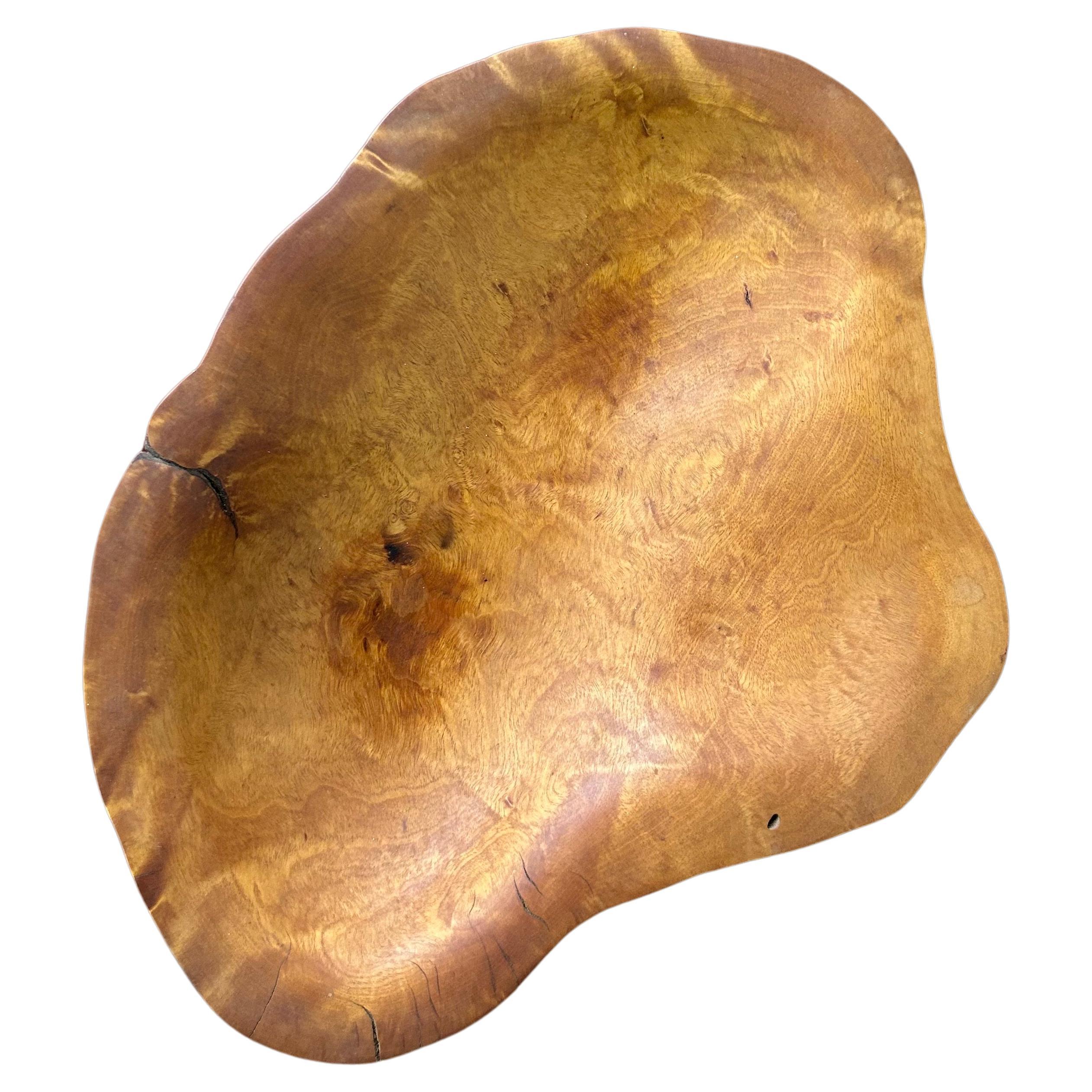 Mark Lindquist yellow birch burl wood sculptural vessel bowl 1970's For Sale