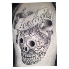 Used Mark Mahoney " Los Angeles Skull Tattoo" Giclée Print Signed 9 of 50