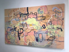 ""Eine Geschichte der Welt in sechs einfachen Installationen", großformatiges abstraktes Gemälde