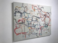 Abstraktes Gemälde "Allein im schummrigen Gepäckraum (Molchschicksal)"