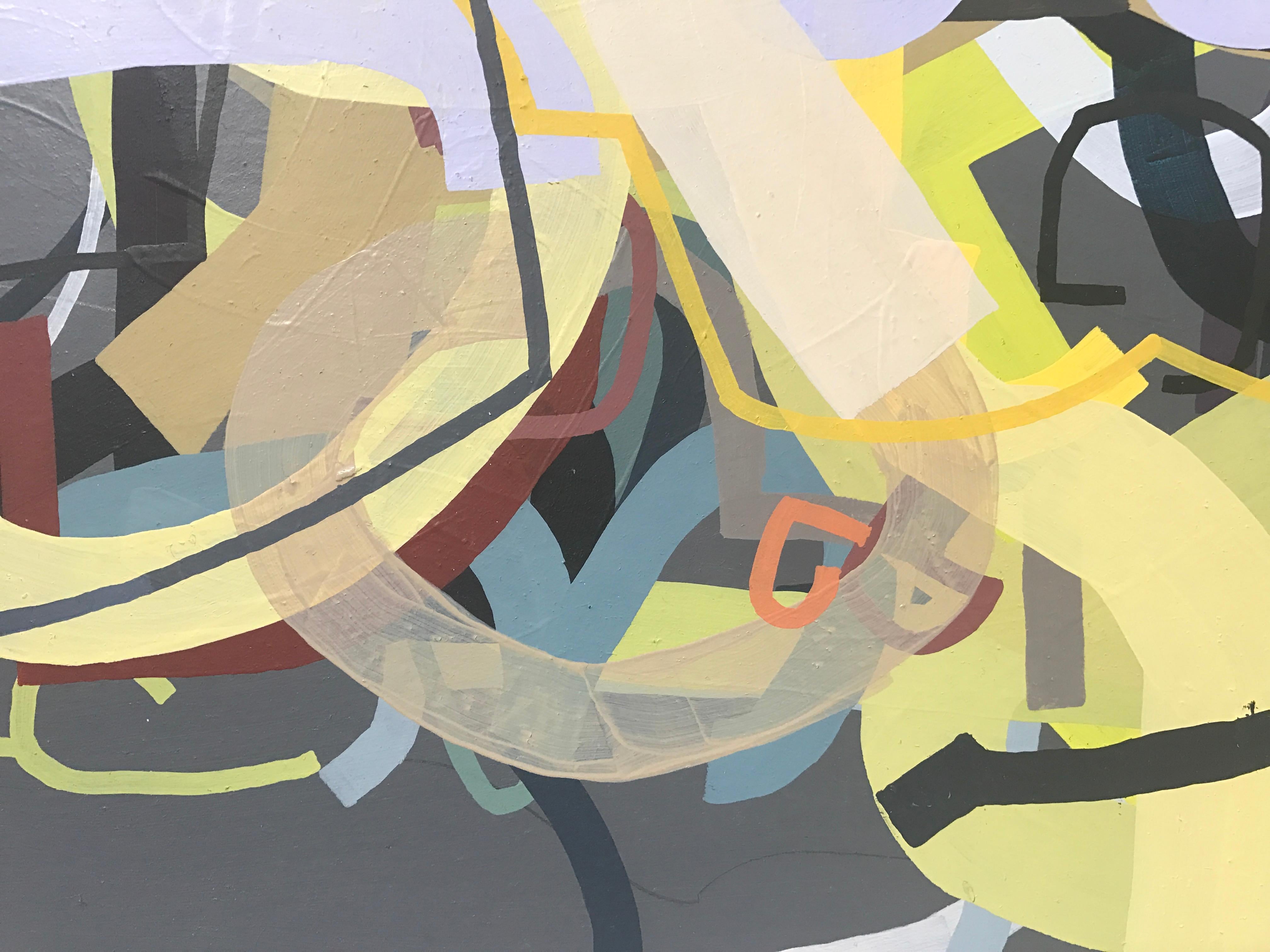 Doers of Eccentric Deeds (done dirt cheap) geometric abstract oil painting 1