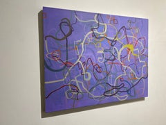 “Driving a Tractor Into the Shiny Future”  Abstract painting (violet)