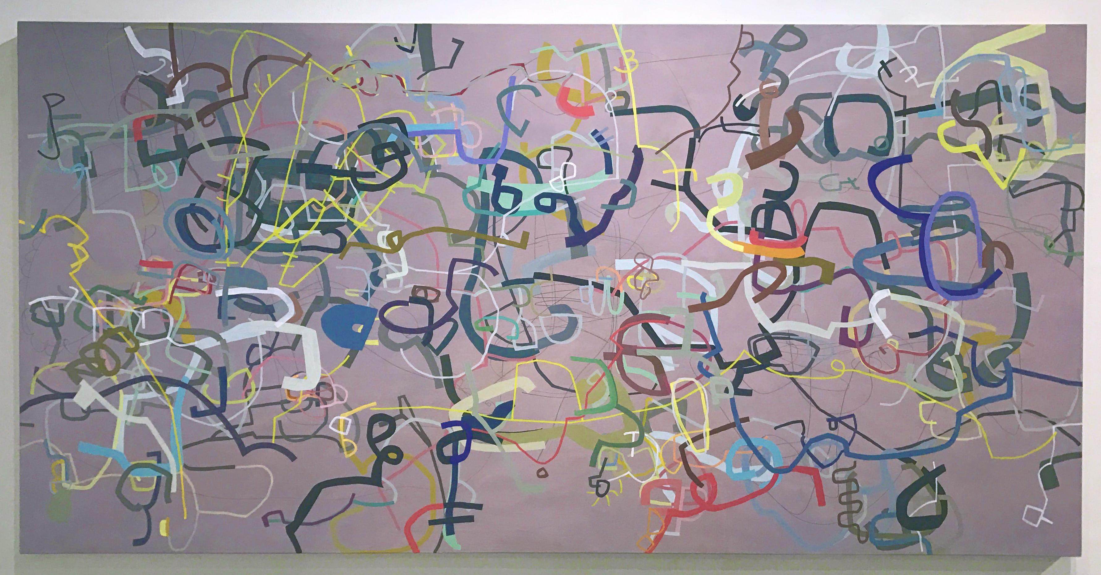 Abstract Painting Mark Masyga - Huile abstraite à grande échelle sur toile « Life is Mans Best Friend » (pas un chien),