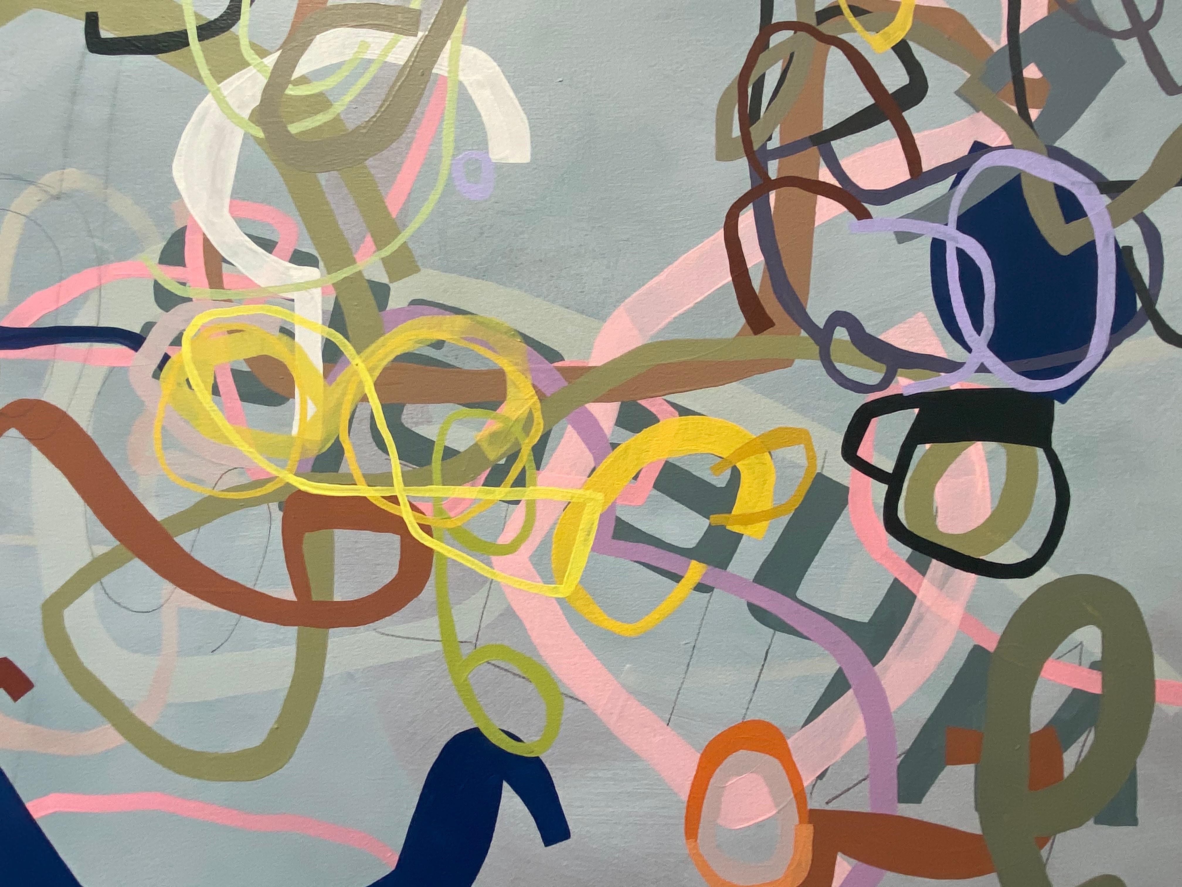 Mark Masyga, Quodlibet, peinture à l'huile abstraite à grande échelle sur fond gris neutre en vente 2