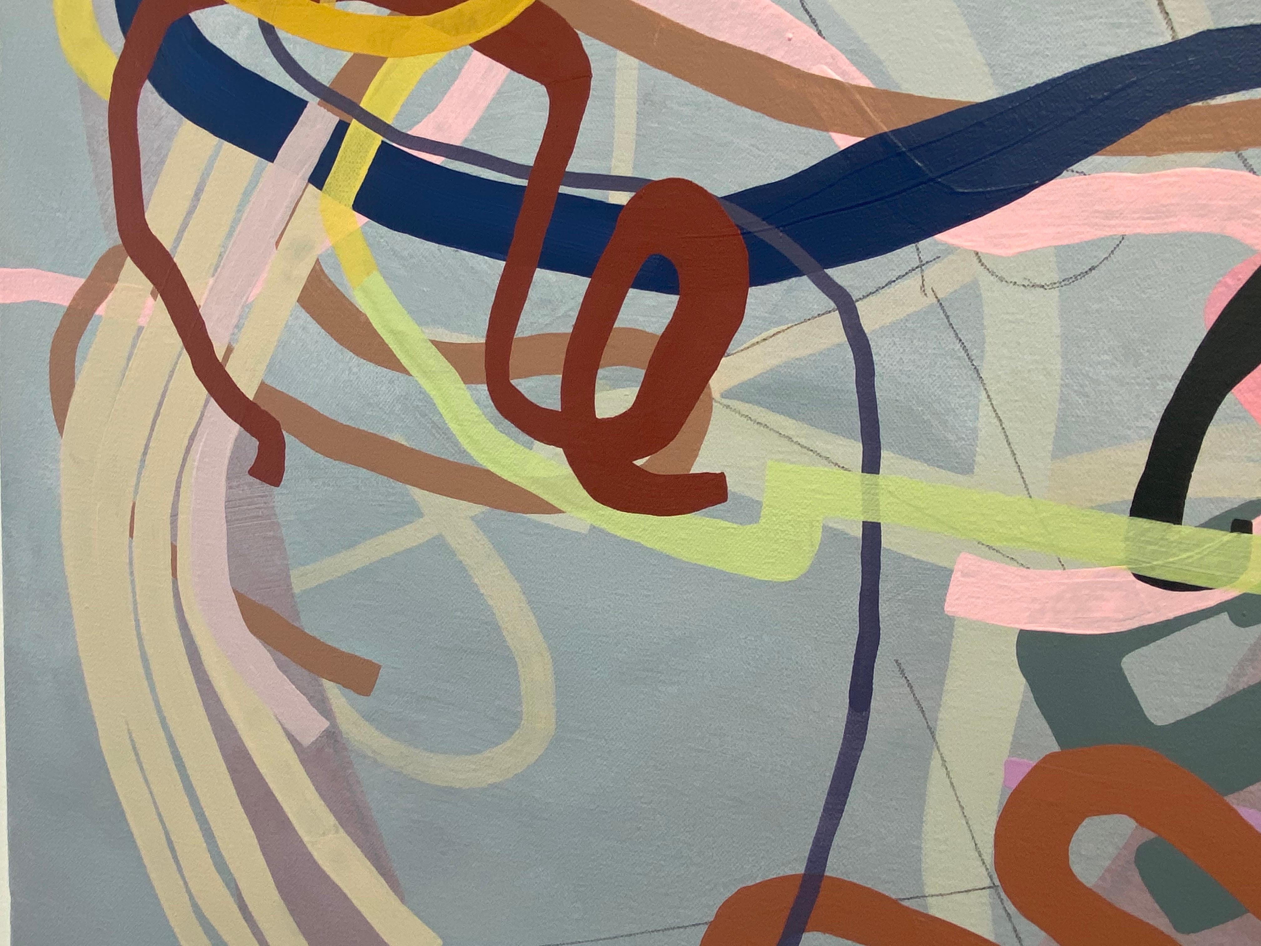 Mark Masyga, Quodlibet, peinture à l'huile abstraite à grande échelle sur fond gris neutre en vente 5