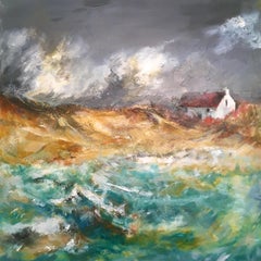 Bothy, Isle of Barra - Seascape Painting by Mark McCallum