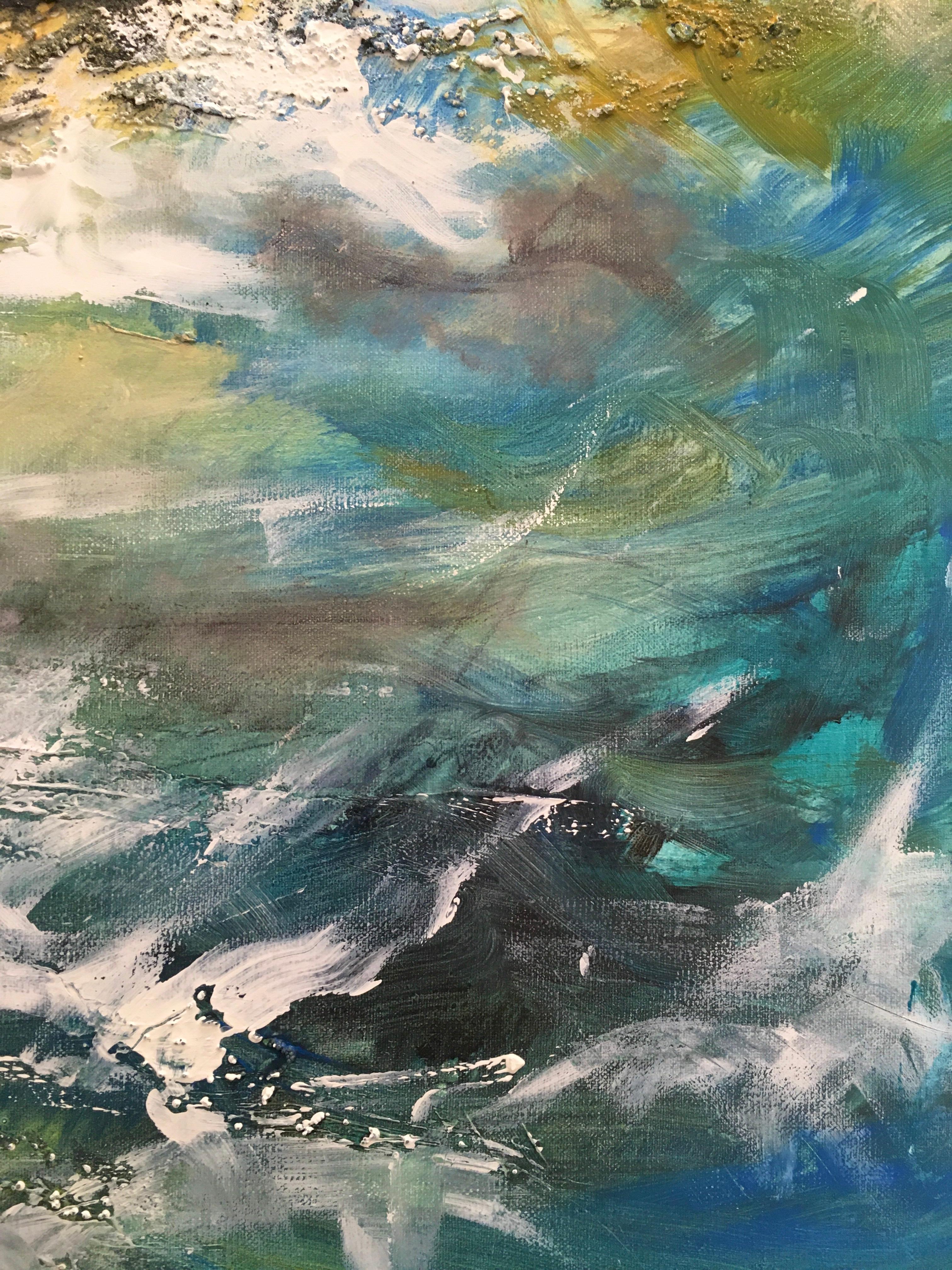 Kearvaig Bothy - Peinture de paysage marin contemporaine de Mark McCallum en vente 4