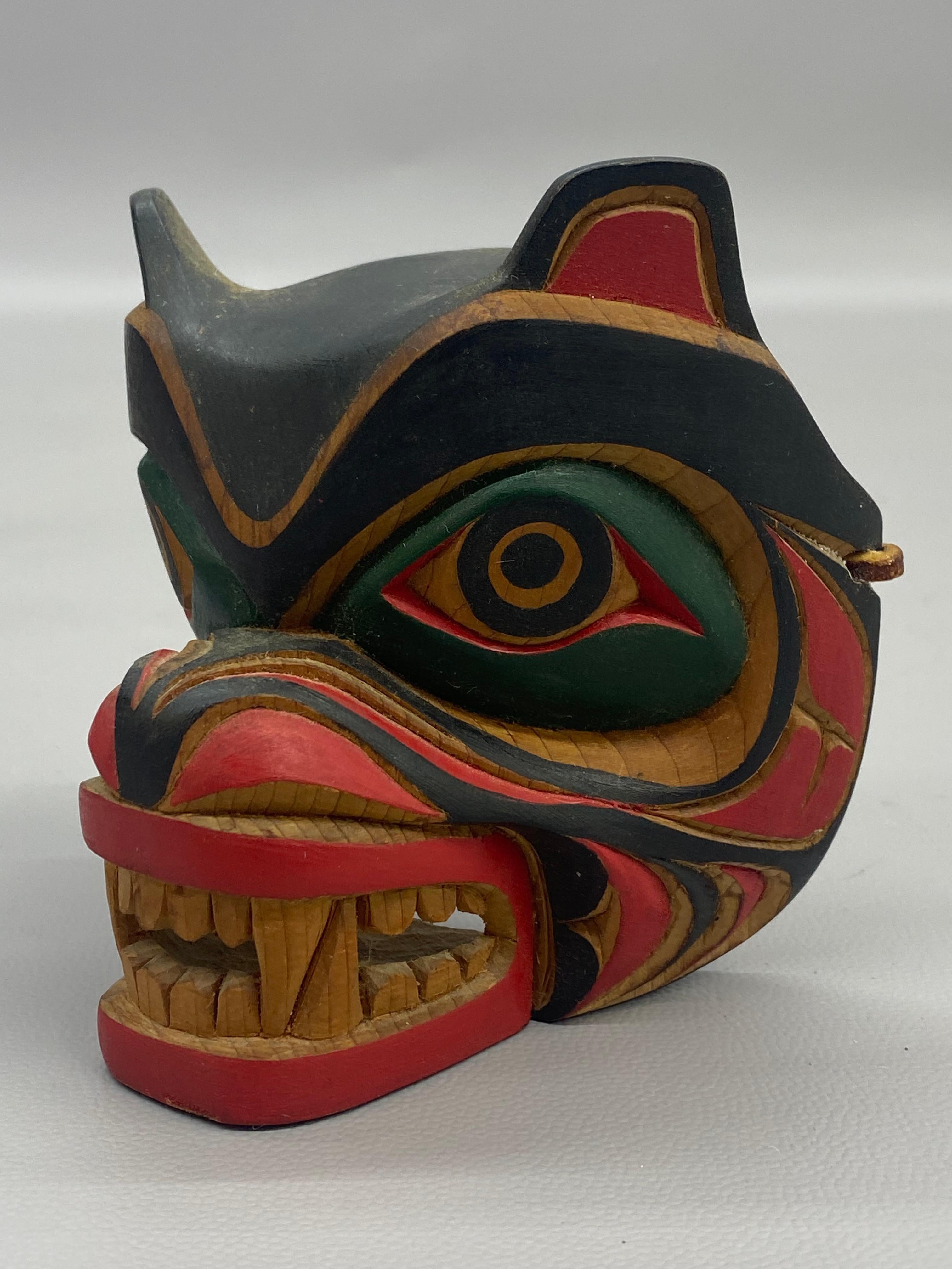 Mark Mickey Native American First Nation Hand Carved and Colored Masks, 3 3