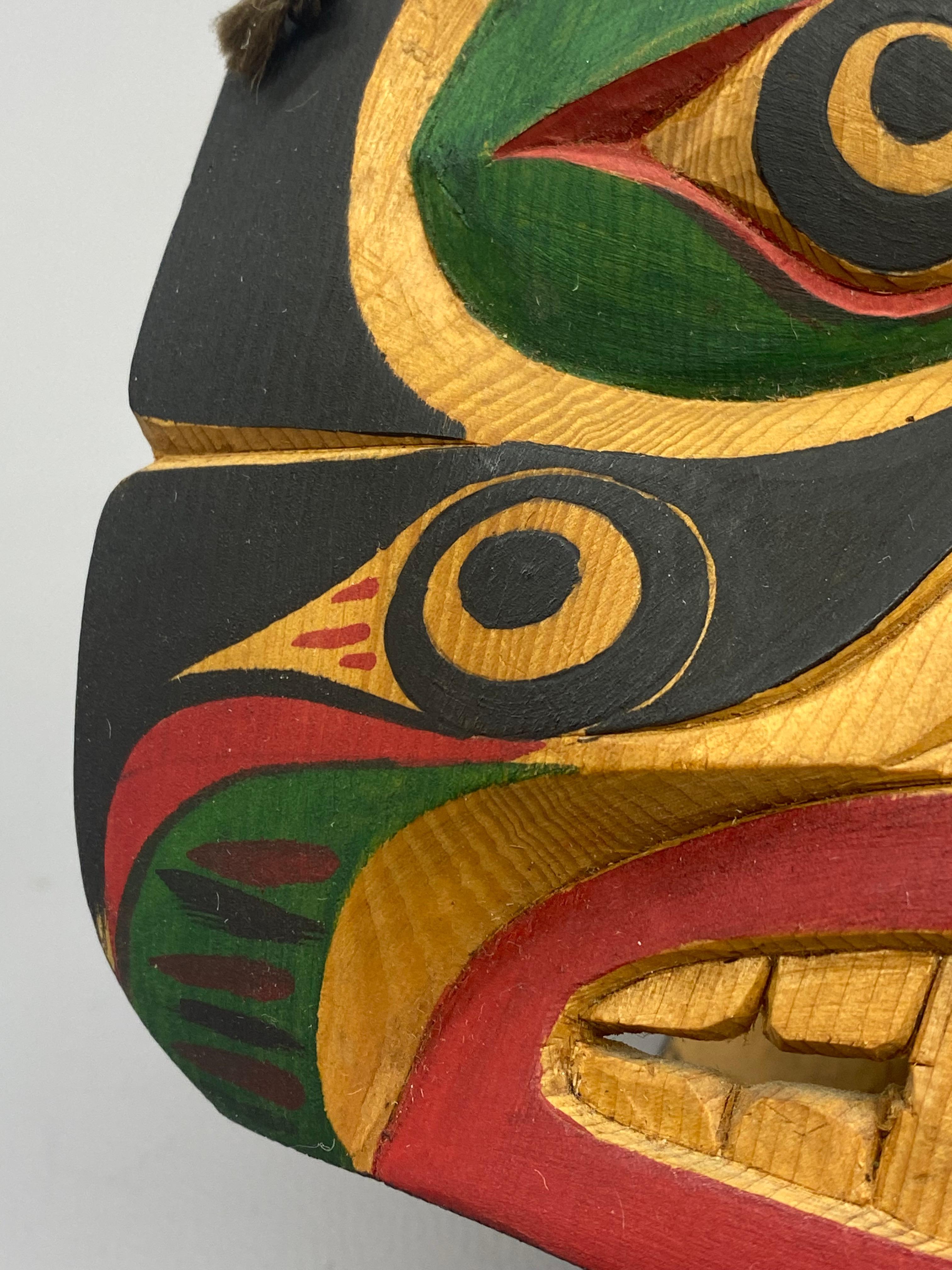 Mark Mickey Native American First Nation Hand Carved and Colored Masks, 3 5