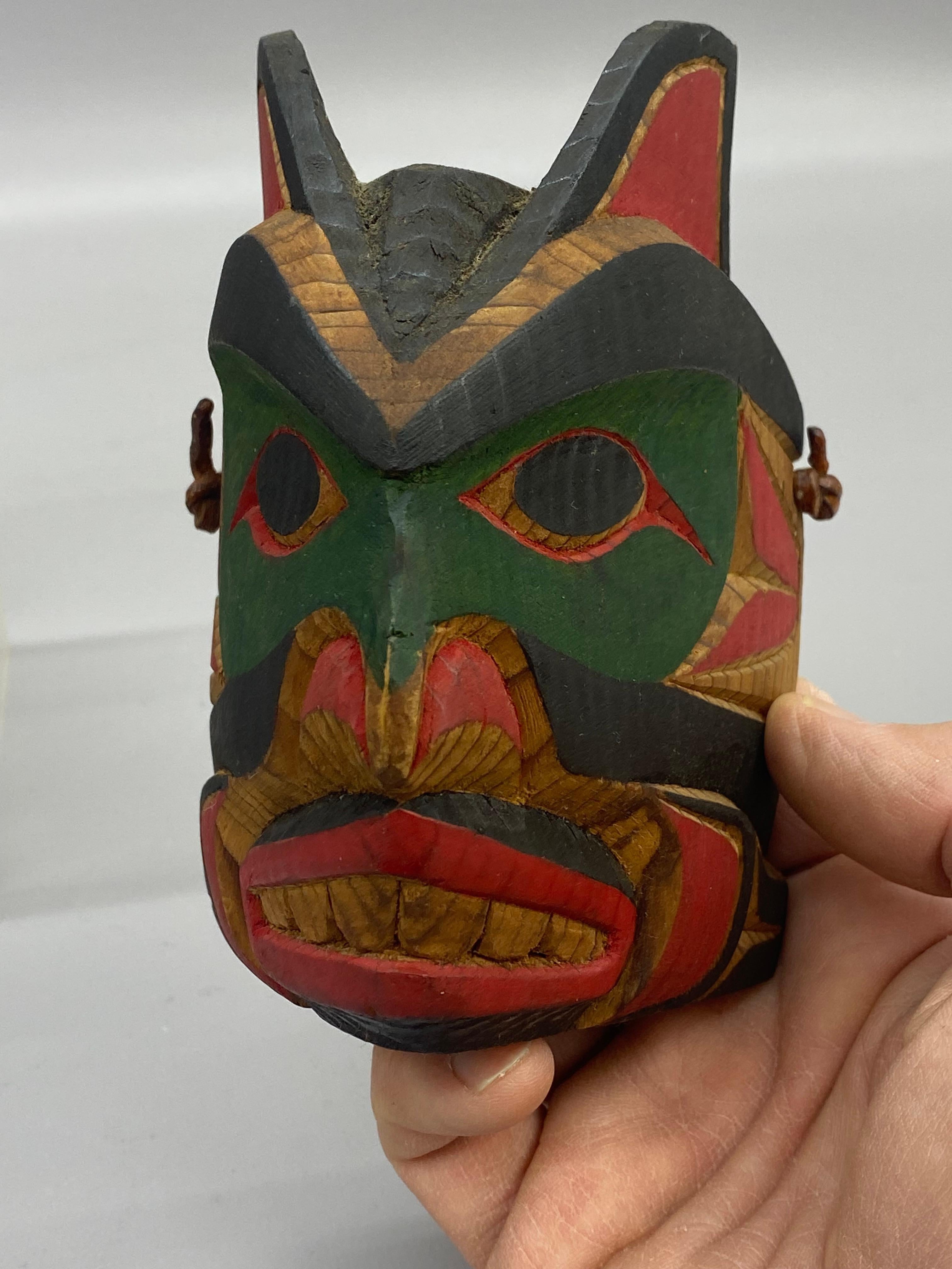 Mark Mickey Native American First Nation Hand Carved and Colored Masks, 3 2
