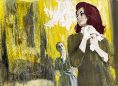 Storia d'amore dell'età dell'oro dell'illustrazione, relazione uomo-donna - Verde Giallo
