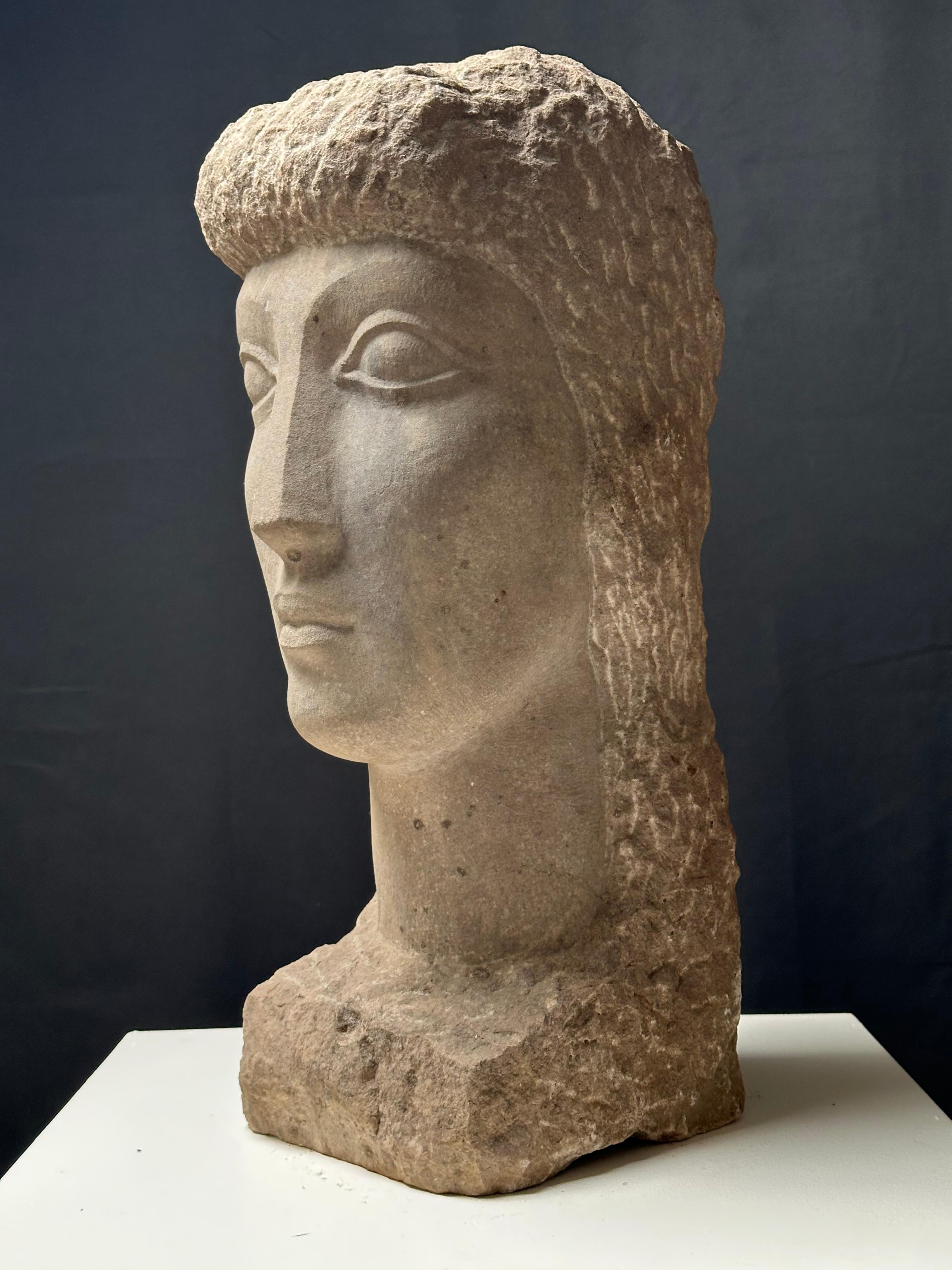 Head of Woman - Cubist Sculpture by Mark Morrison
