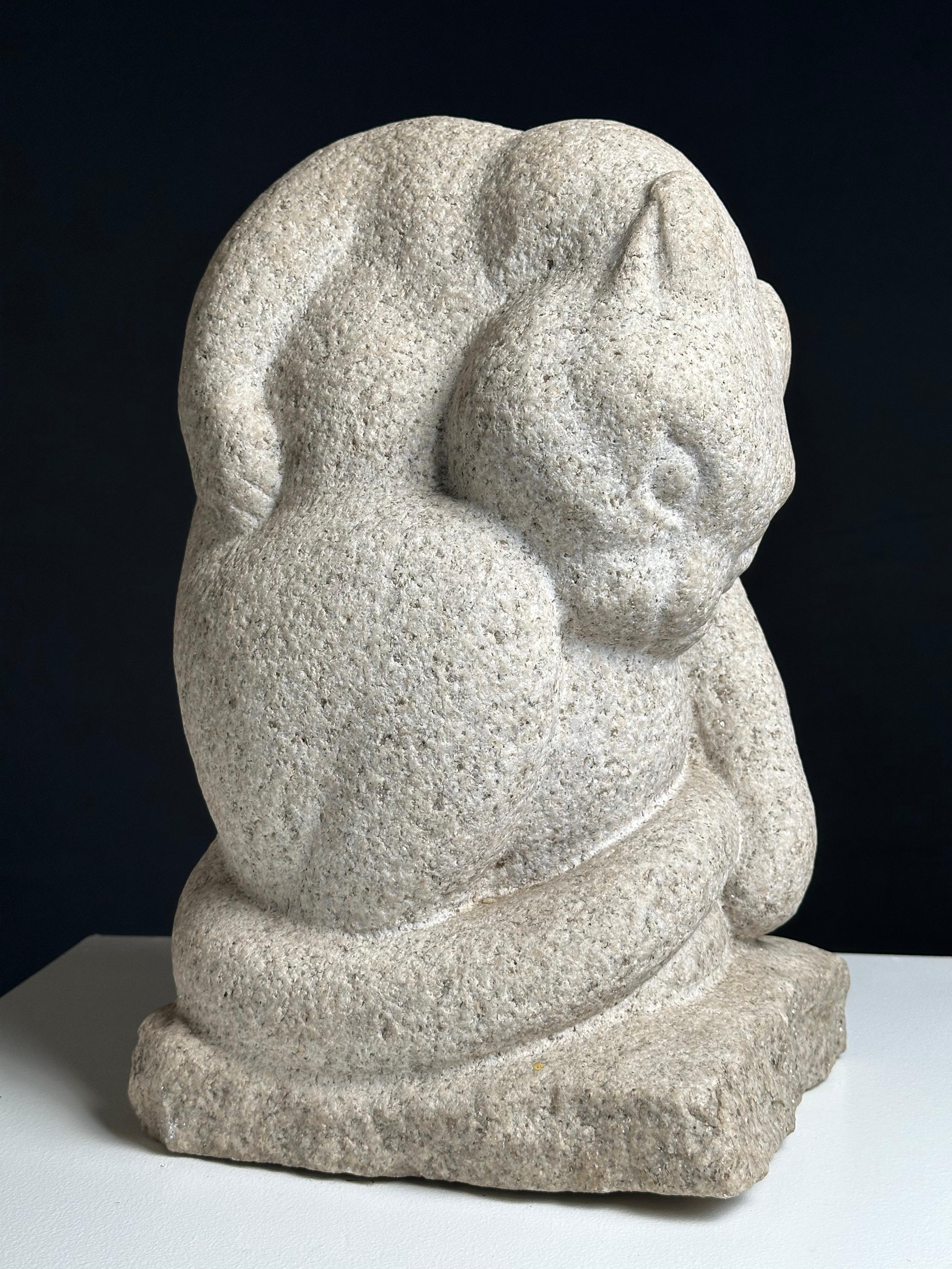 Mark Morrison (1895-1964)

Sleepy Cat, ca. 1950

Pink Vermont granite

9.5