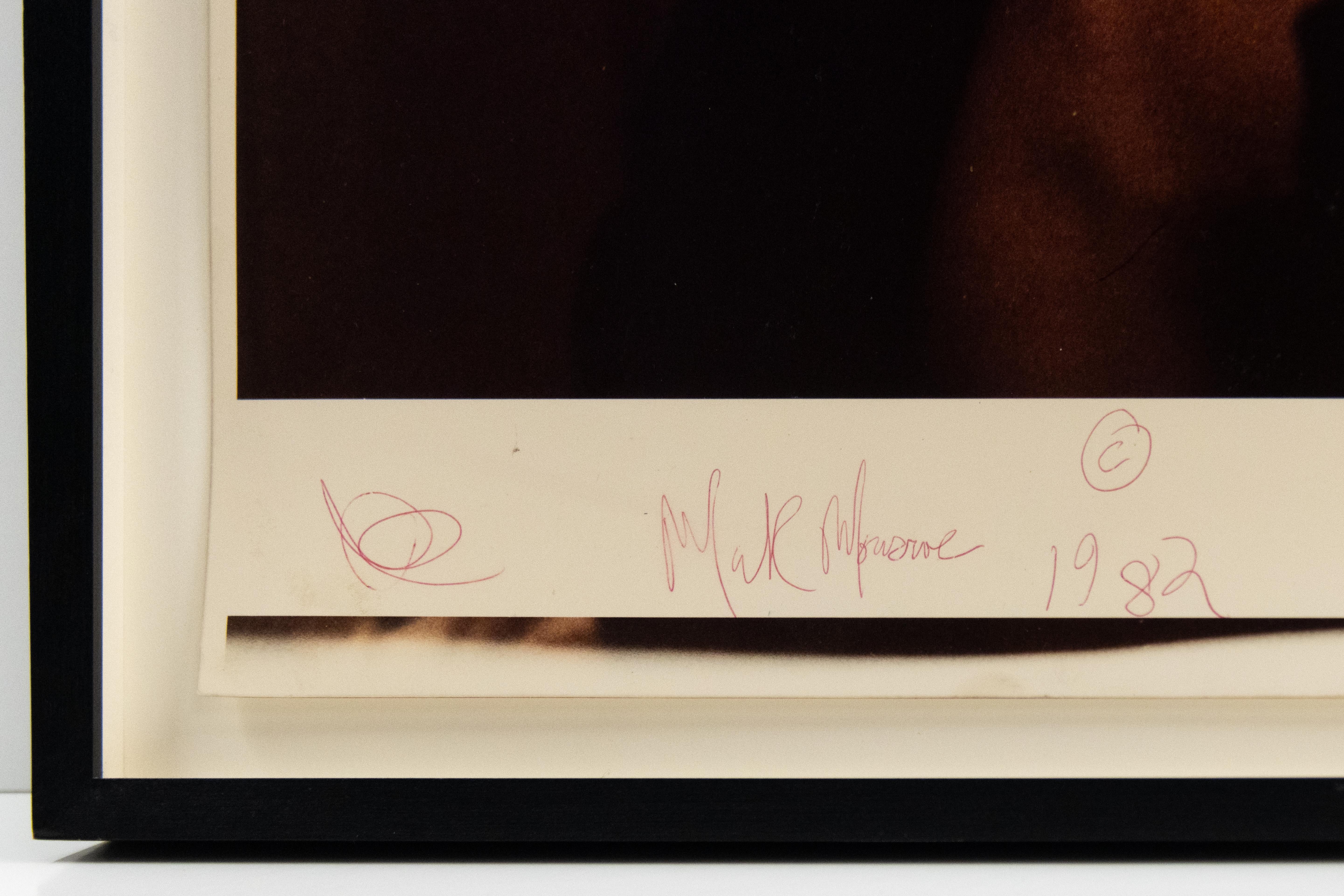 Val (Bruce is King/Female Nude)
1982

Signed, dated, and inscribed in red ink, recto

Chromogenic print (negative sandwich) retouched with ink

20 x 16 inches, sheet

Contact gallery for price.

This work by Mark Morrisroe is offered by CLAMP in New