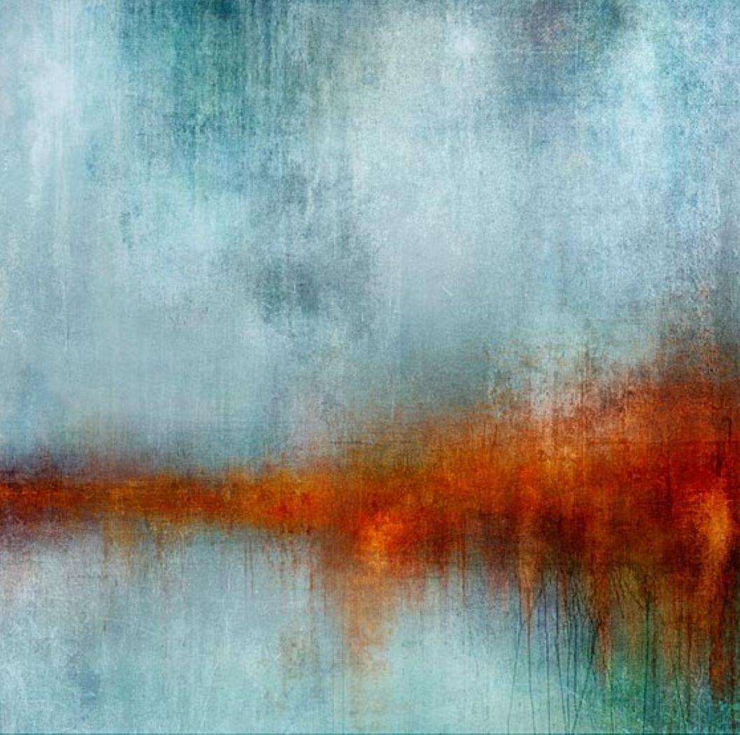 Ablaze with Blue - Colorido, Brillante, Atmosférico, Árbol, Naturaleza, Arte Digital - Mixed Media Art Contemporáneo de Mark Munroe Preston