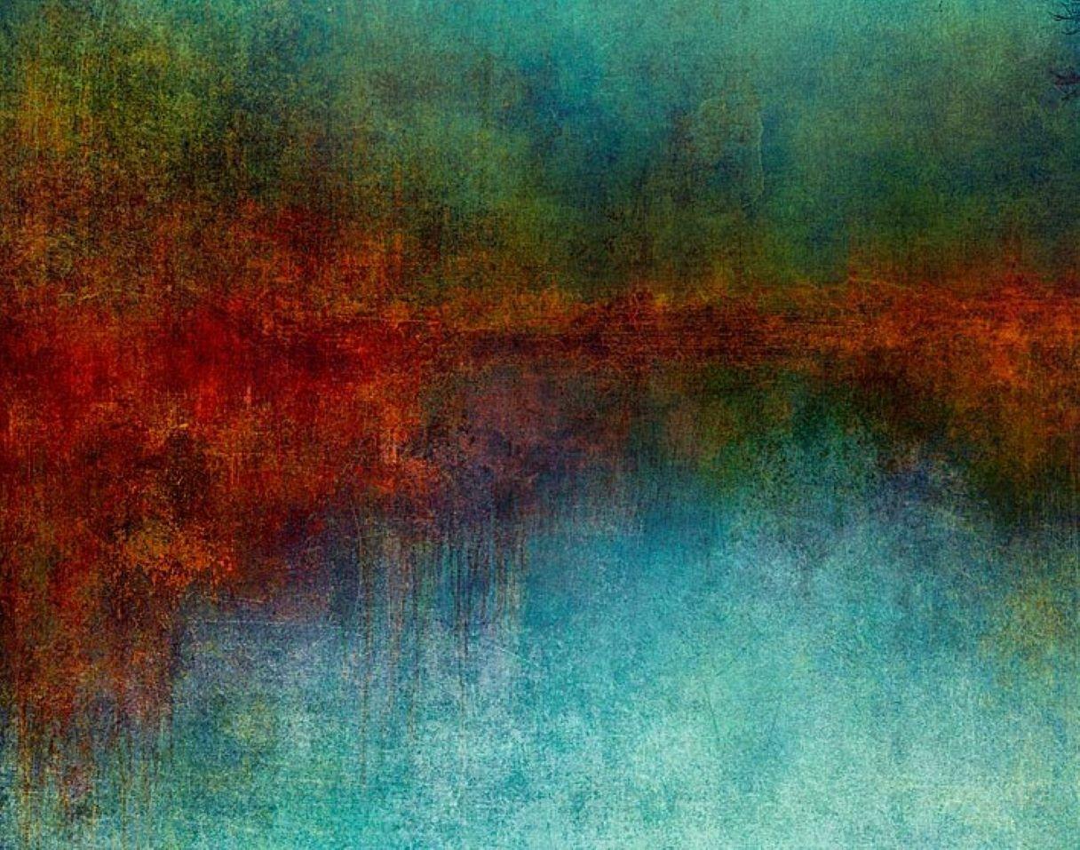 Autumn Alight - Colorido, Brillante, Atmosférico, Árbol, Naturaleza, Arte Digital - Mixed Media Art Contemporáneo de Mark Munroe Preston