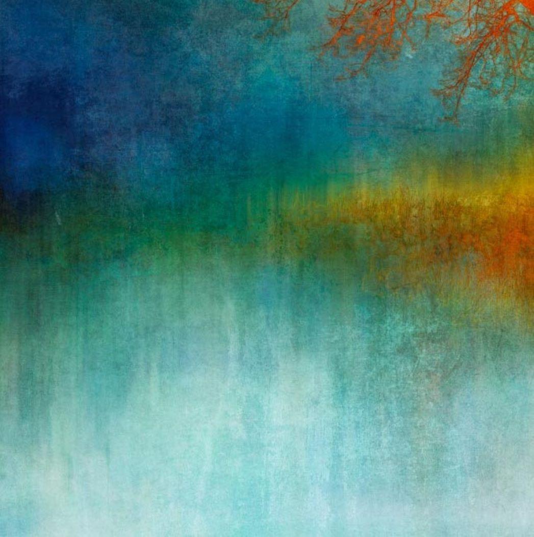 Hora Carmesí - Colorido, Brillante, Atmosférico, Árbol, Naturaleza, Arte Digital - Mixed Media Art Contemporáneo de Mark Munroe Preston