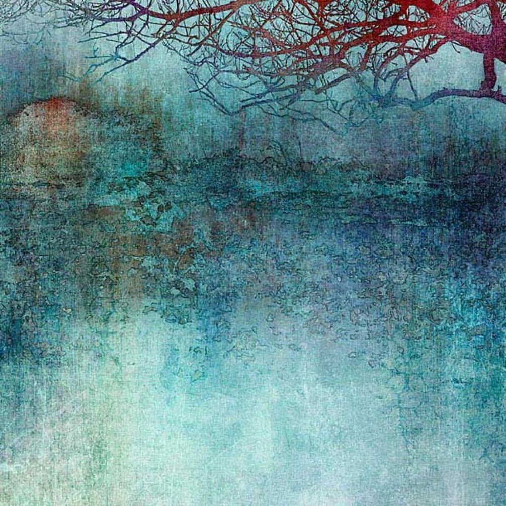 En el Otoño Azul - Colorido, Brillante, Atmosférico, Árbol, Naturaleza, Arte Digital - Mixed Media Art Contemporáneo de Mark Munroe Preston