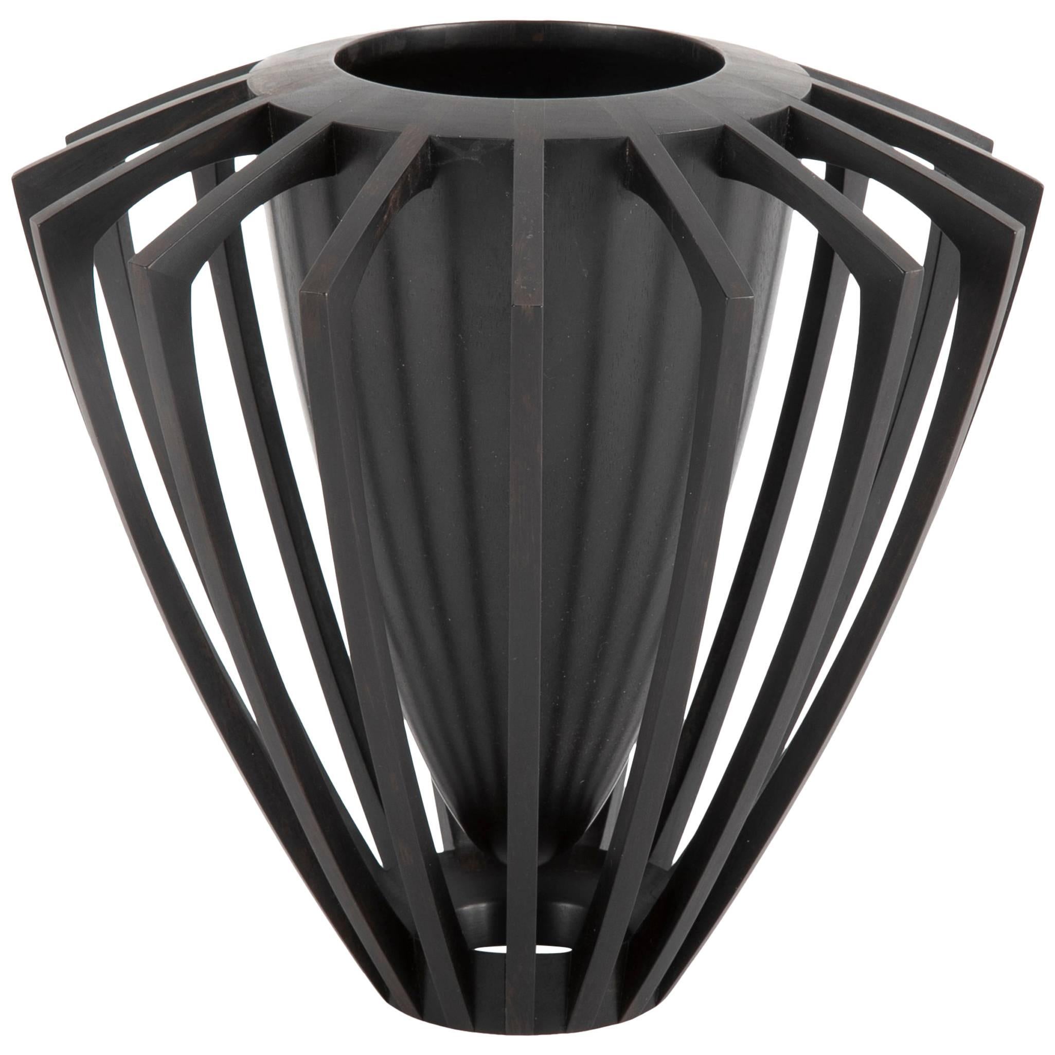 Mark Nantz Ebony Vase Titled "The Black Hole" For Sale