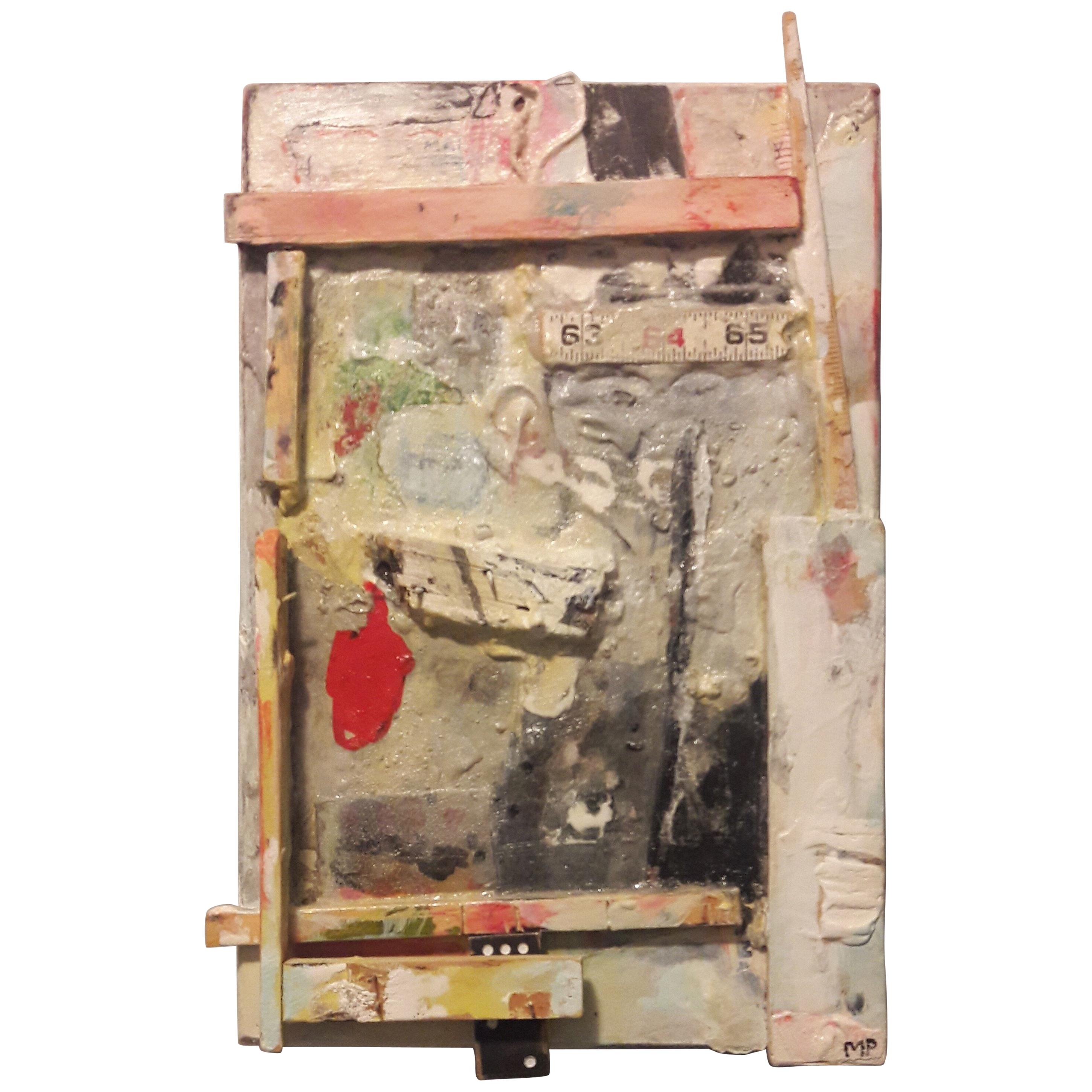 Mark Palmer Construction #2 2018, Acrylic / Found Objects on Wood For Sale