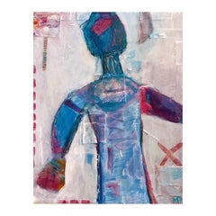 "Grit" acrylic; magenta; cerulean blue; mixed media; epoxy