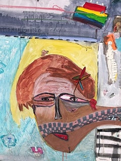 "What Goes Around..." Acrylic; Mixed media; Collage; Newspaper; Texture