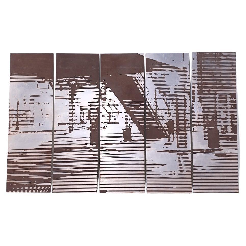 Mark Phillips "Underbelly" Chicago Etched Steel Artwork For Sale