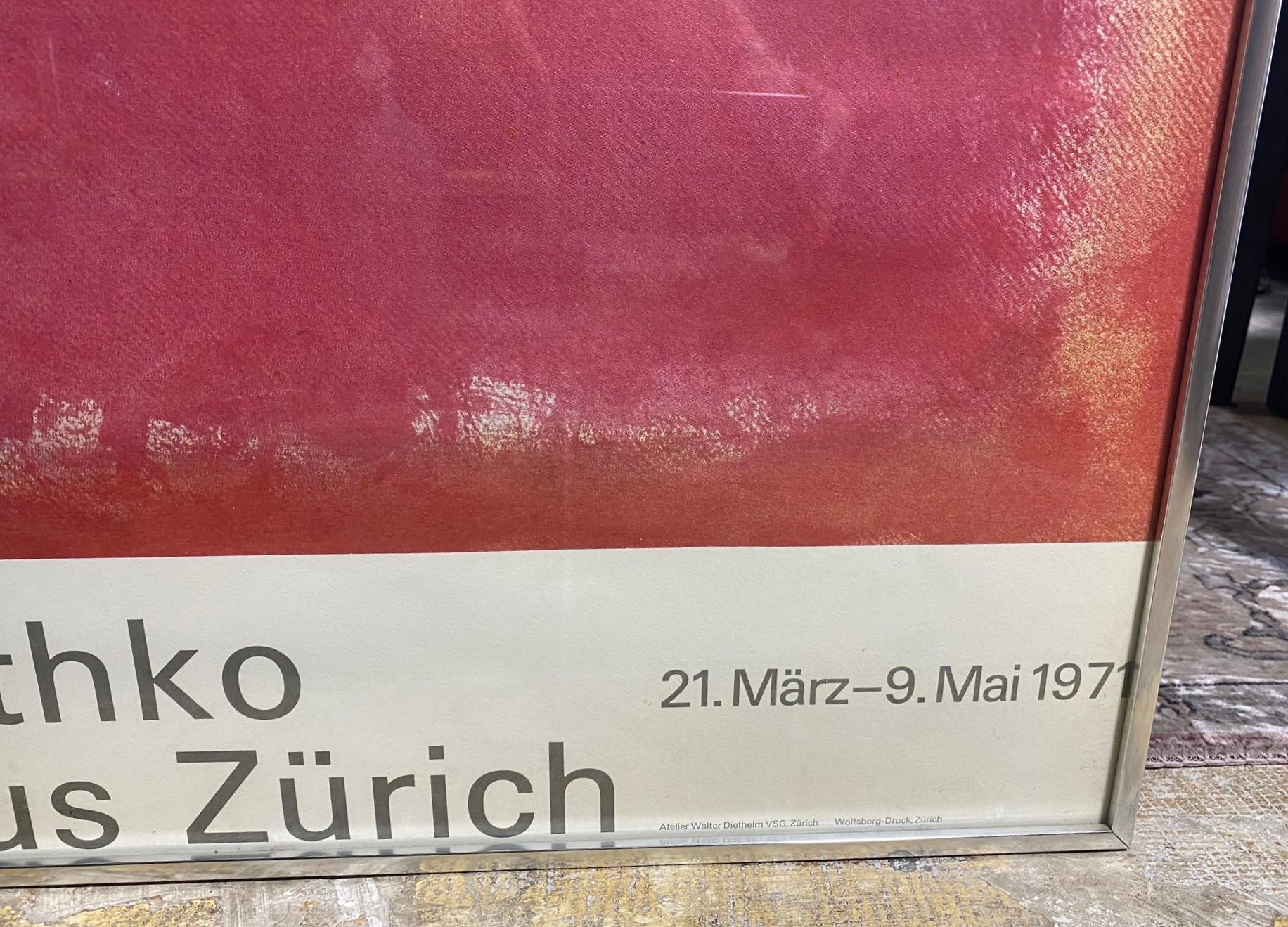 Swiss Mark Rothko Limited Edition Vintage Original Exhibition Lithograph Poster Zurich