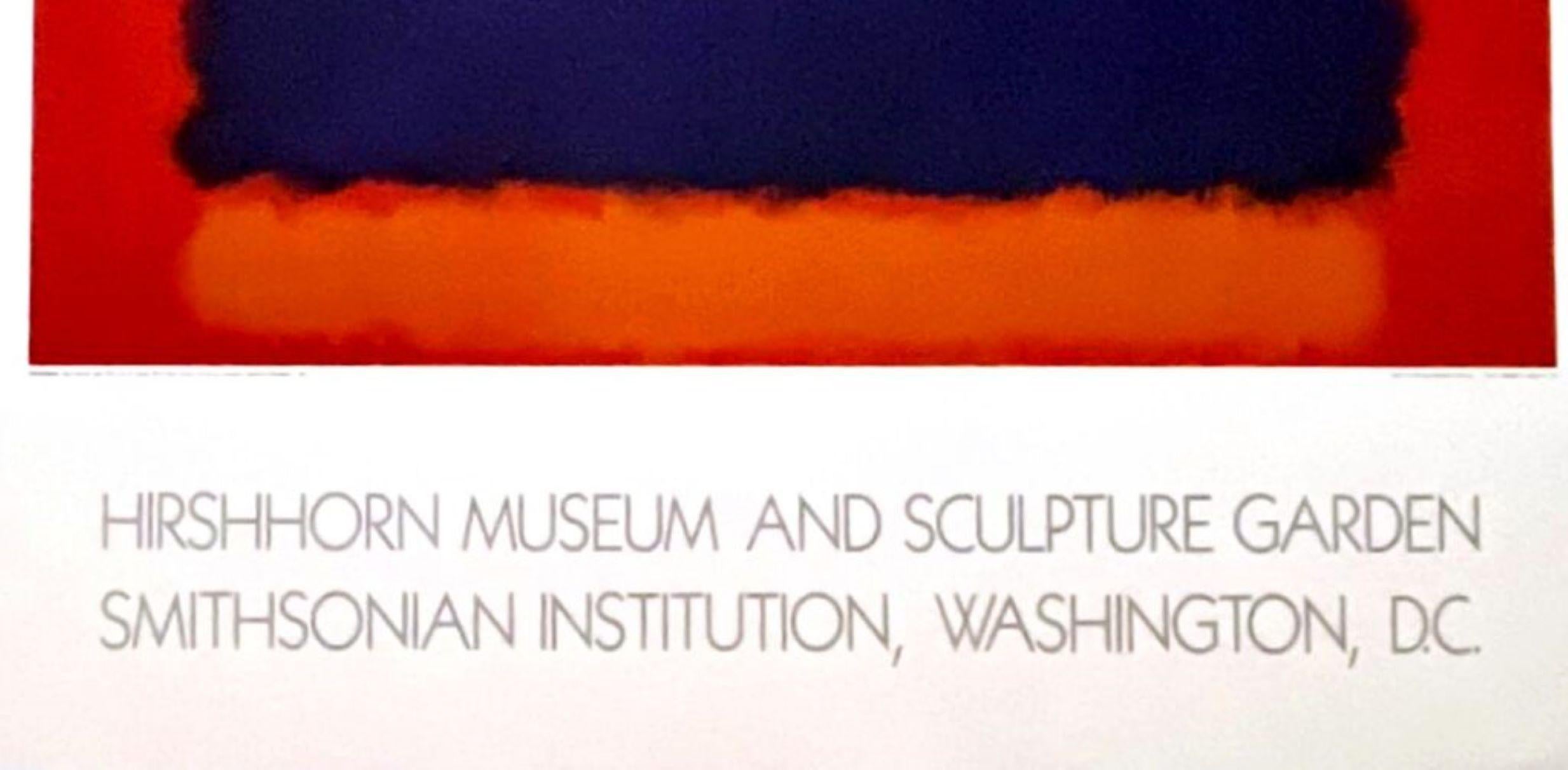 Mark Rothko Hirshhorn Museum offset lithograph exhibition poster 1