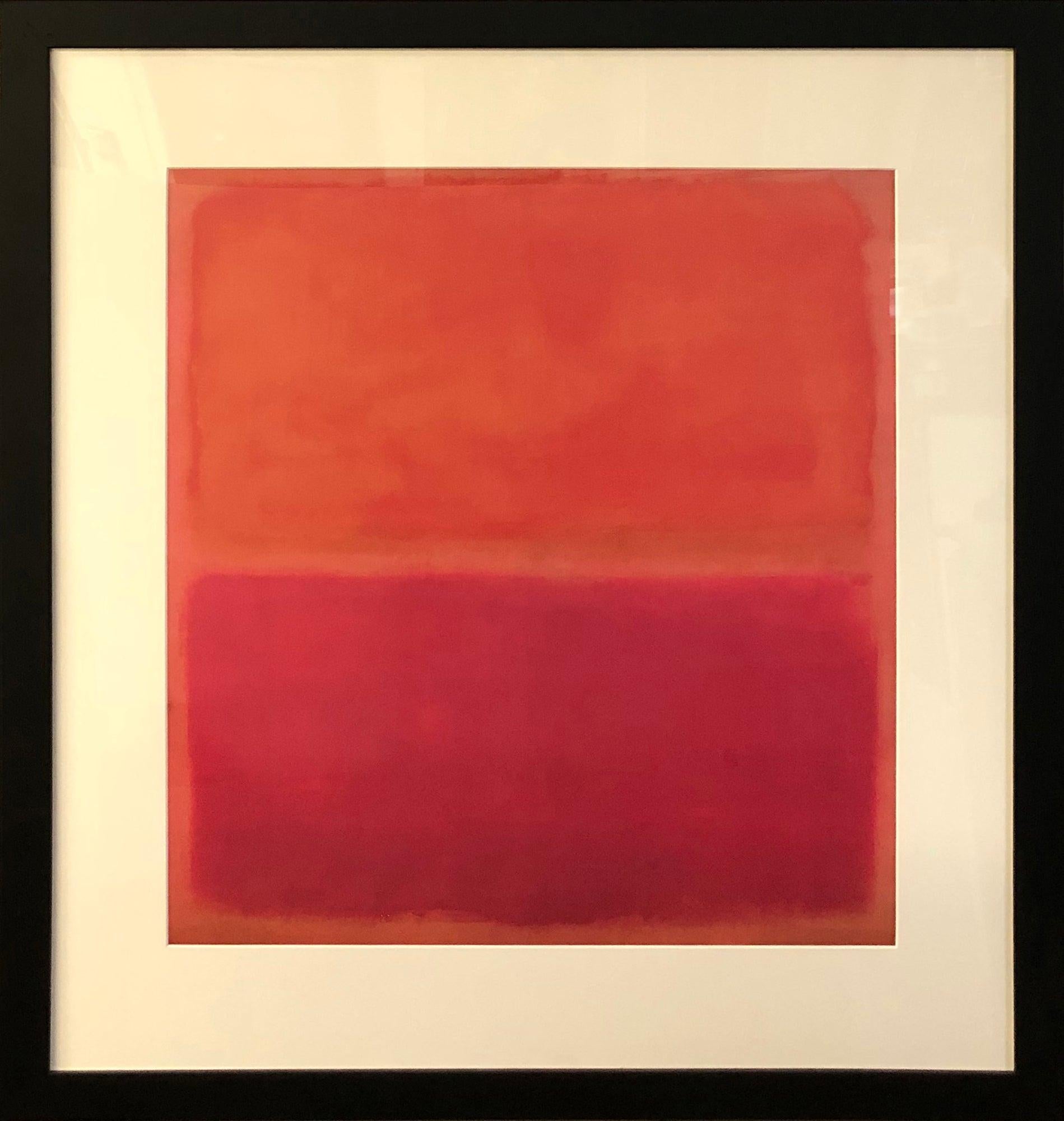 Poster advertising the National Gallery of Art, Washington, featuring Mark Rothko’s Red, Orange. This stunning piece reflects Rothko’s masterful use of color fields, evoking deep emotion through its vibrant hues. The poster is elegantly framed in a