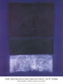 Lithographie offset White and Greens in Blue de Mark Rothko, 1998